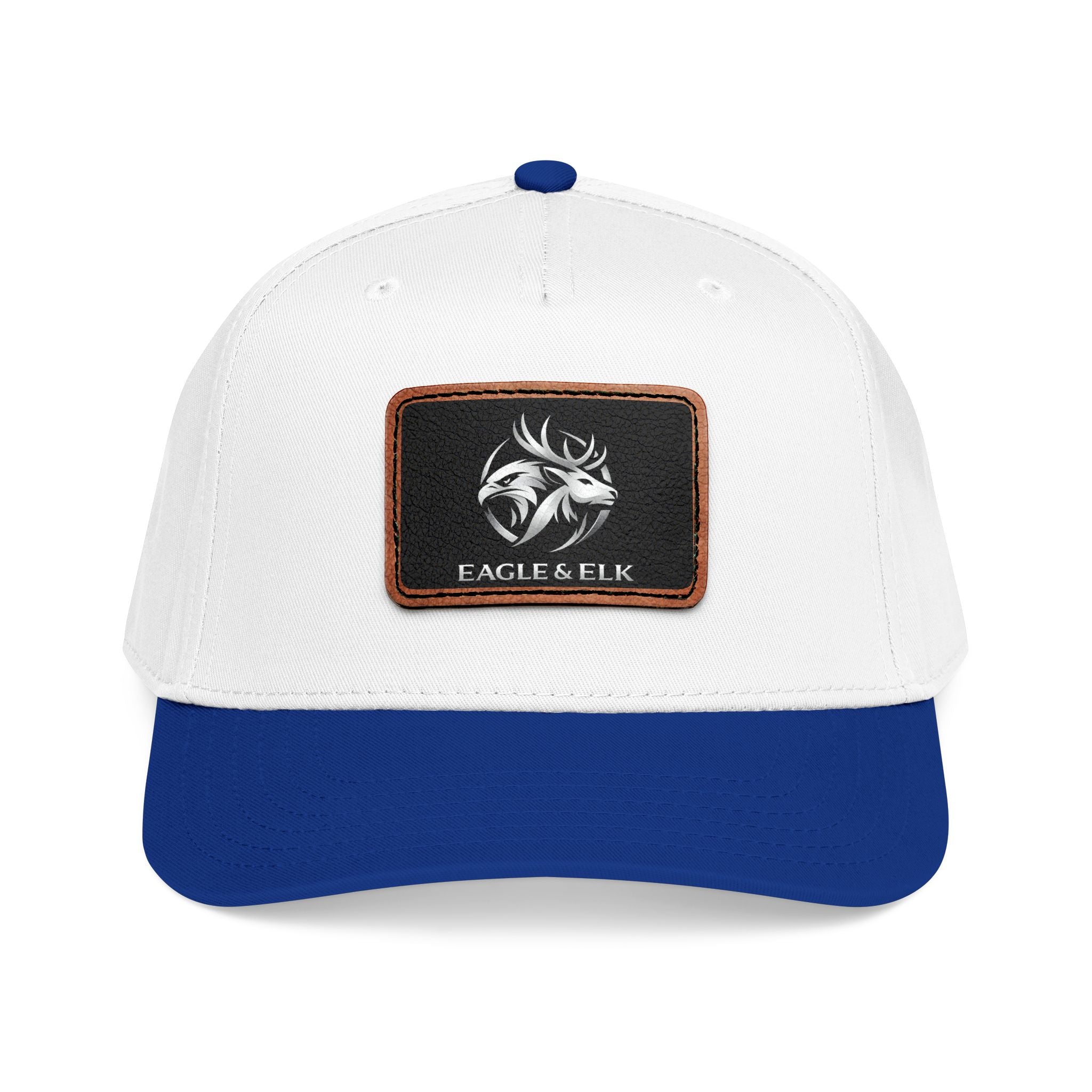 Eagles & Elk Leather Patch Baseball Cap | Two-Tone Mid Profile