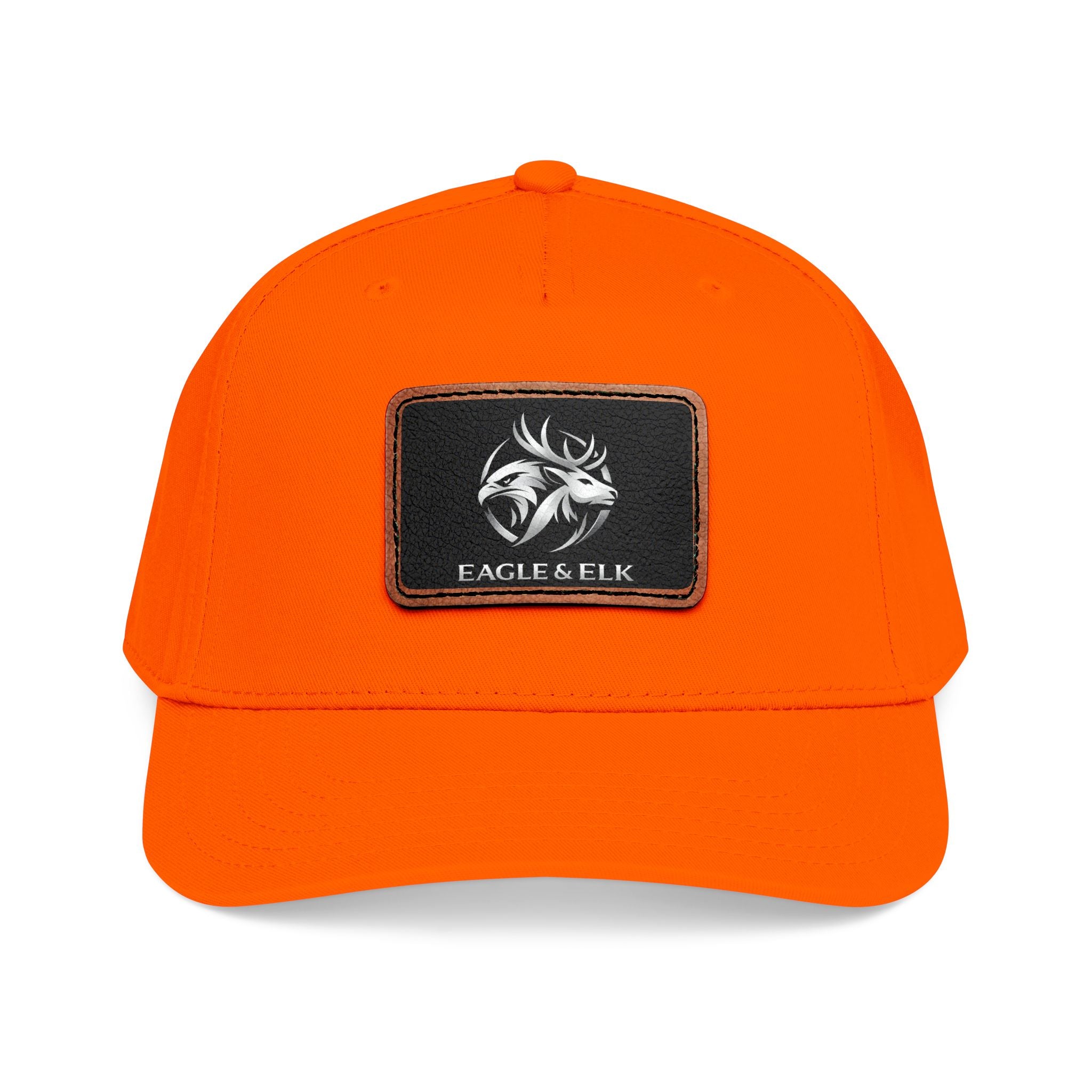 Eagles & Elk Leather Patch Baseball Cap | Two-Tone Mid Profile