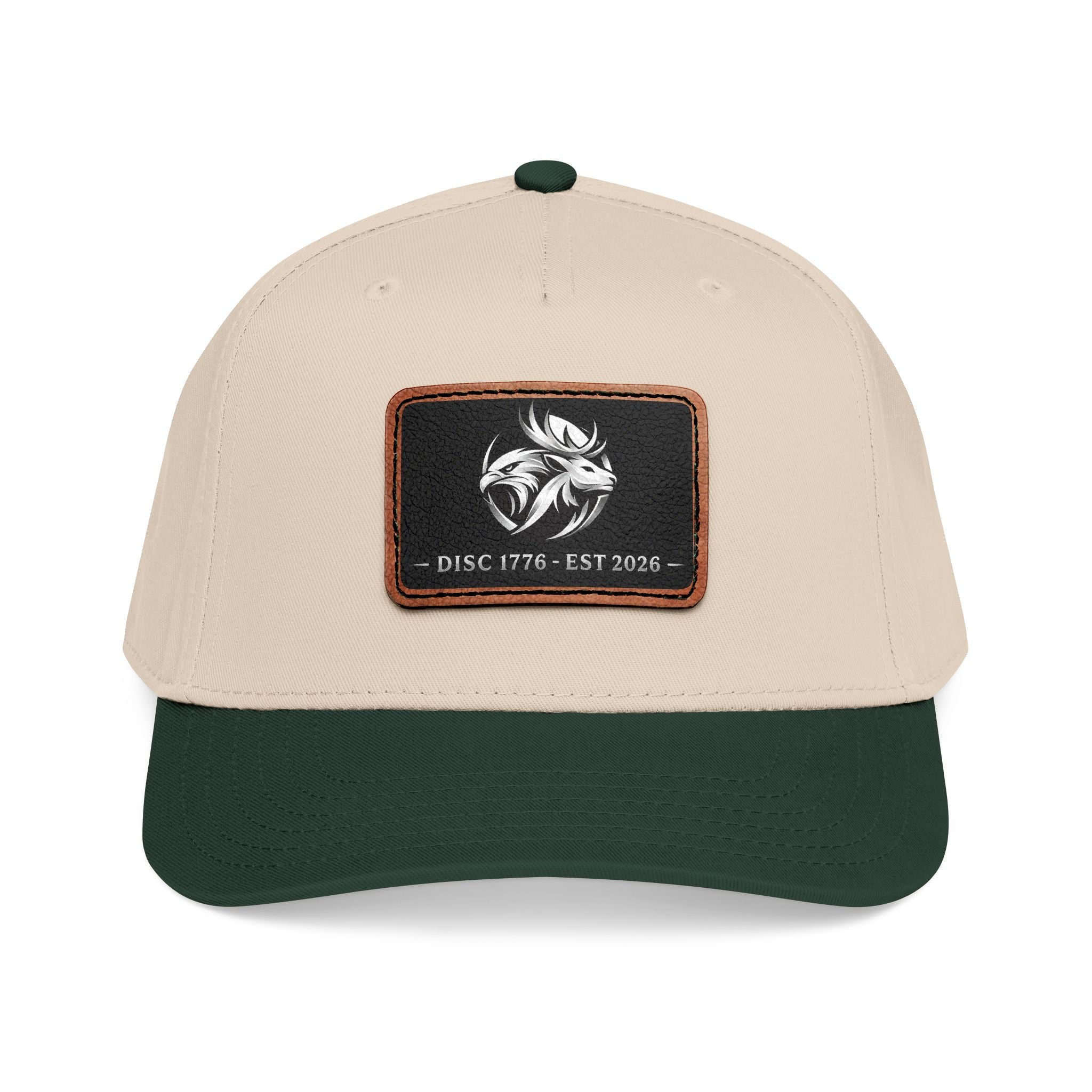 Mid Profile Baseball Cap with Leather Patch (Rectangle)