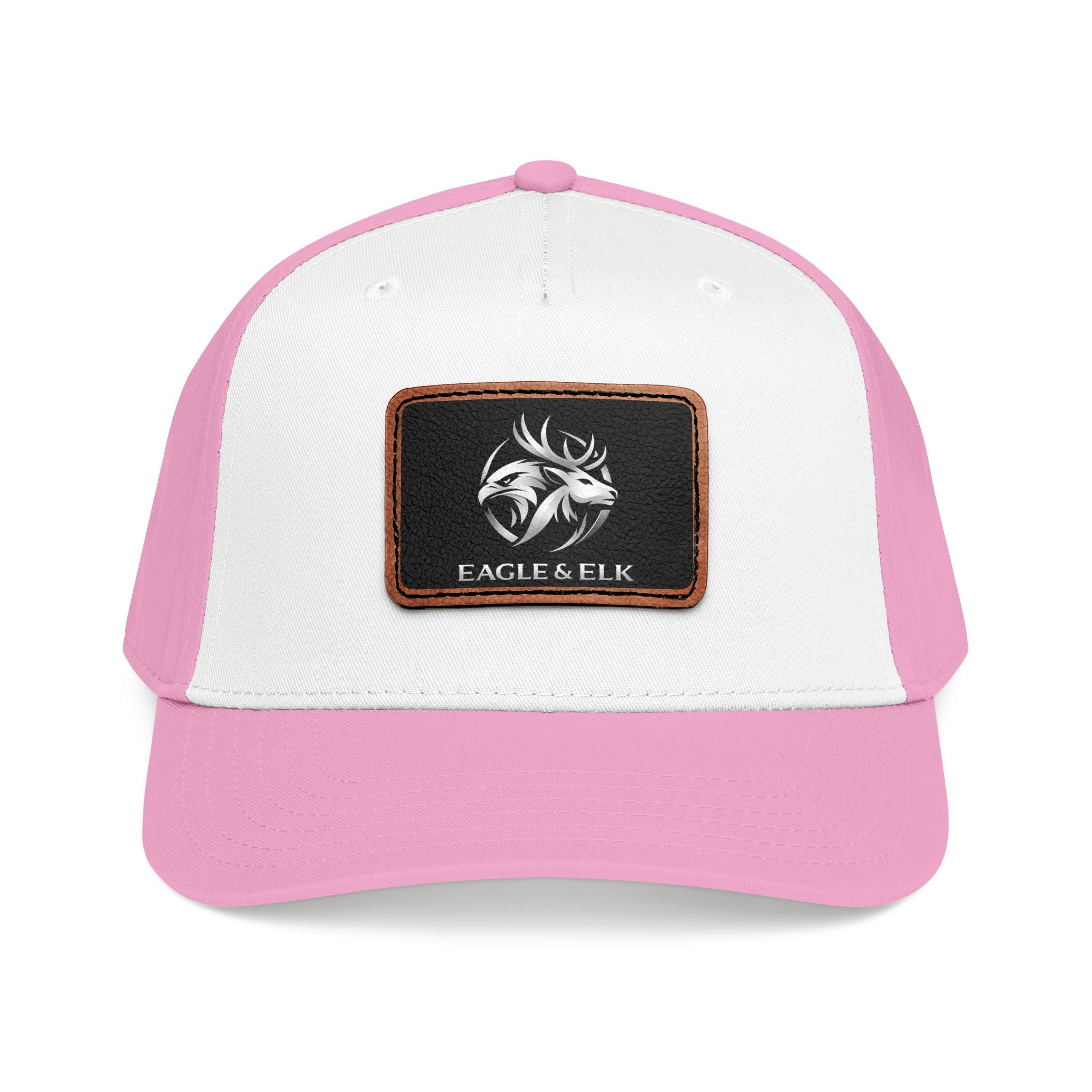 Eagles & Elk Leather Patch Baseball Cap | Two-Tone Mid Profile