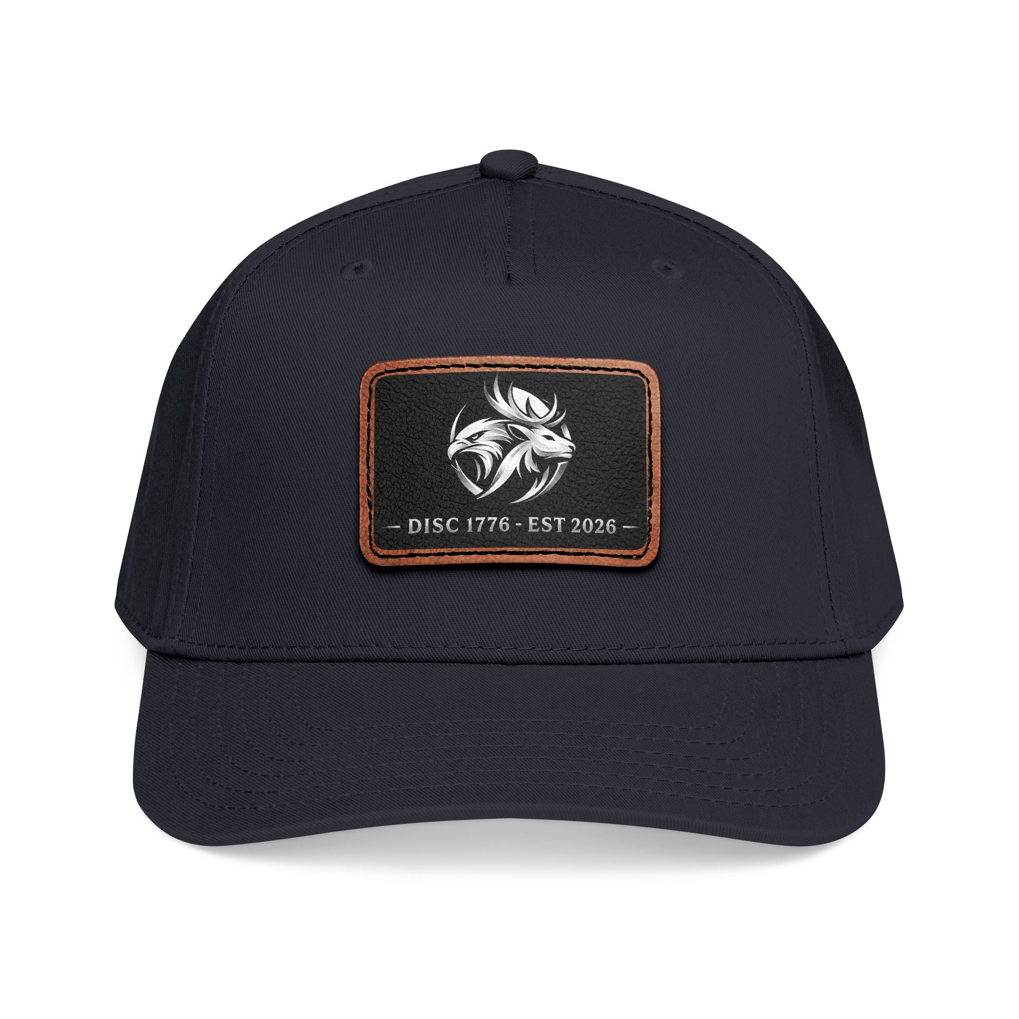 Mid Profile Baseball Cap with Leather Patch (Rectangle)