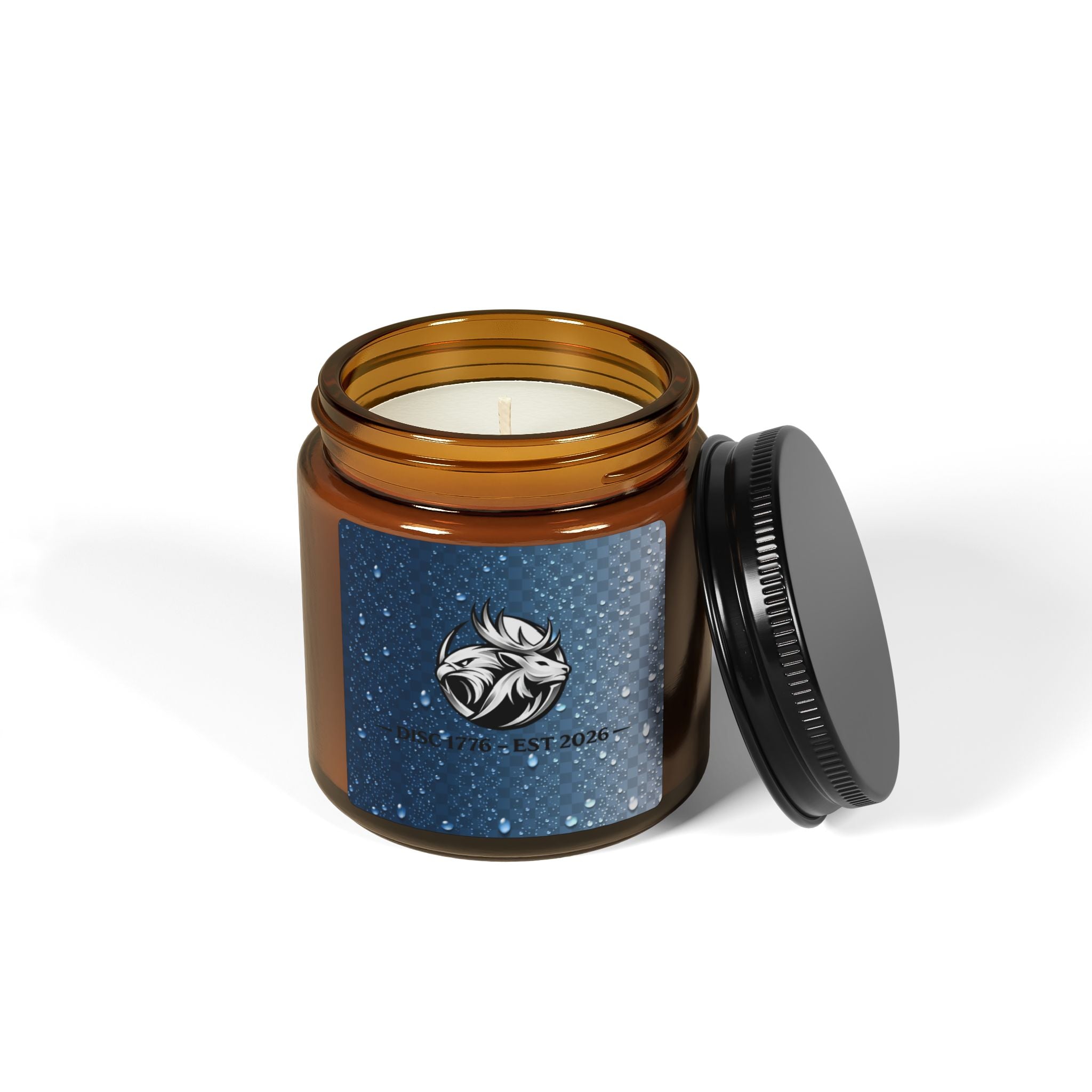"Droplets" Scented Soy Candle (Multi-Size, Amber Jar)