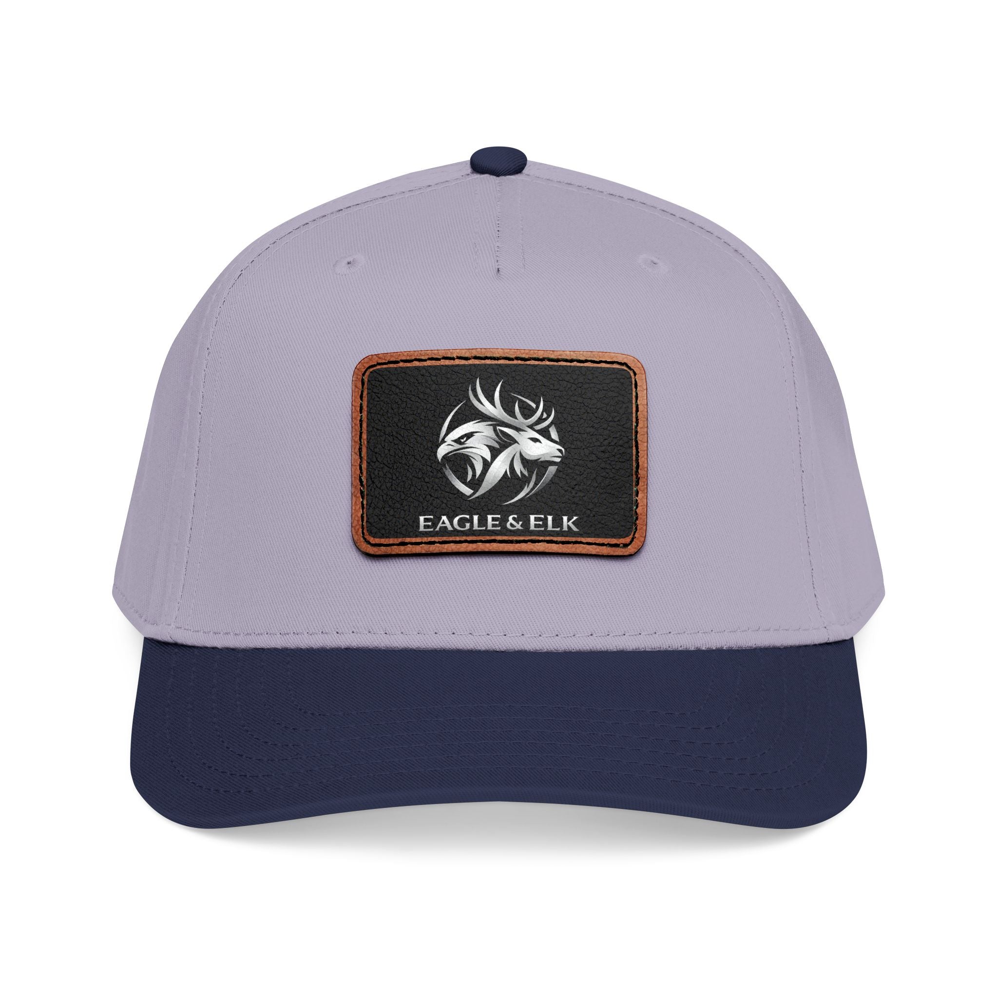 Eagles & Elk Leather Patch Baseball Cap | Two-Tone Mid Profile
