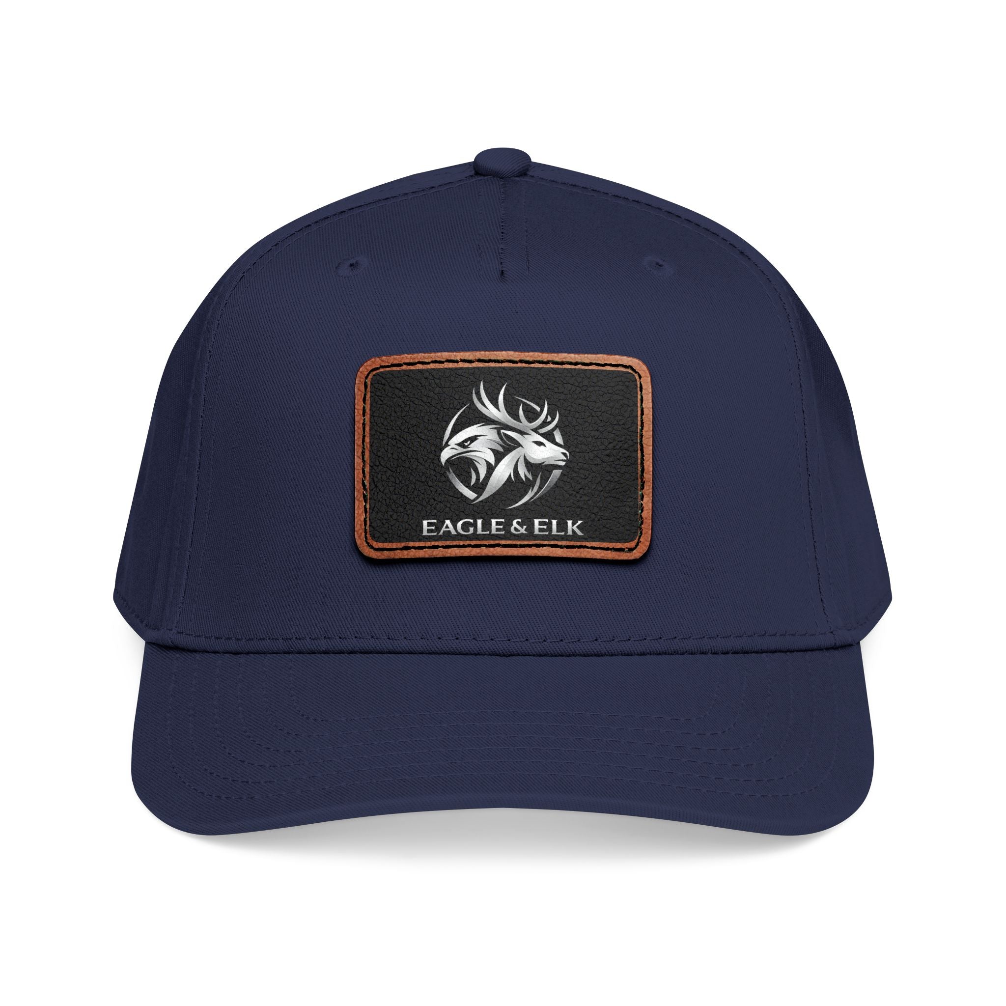 Eagles & Elk Leather Patch Baseball Cap | Two-Tone Mid Profile