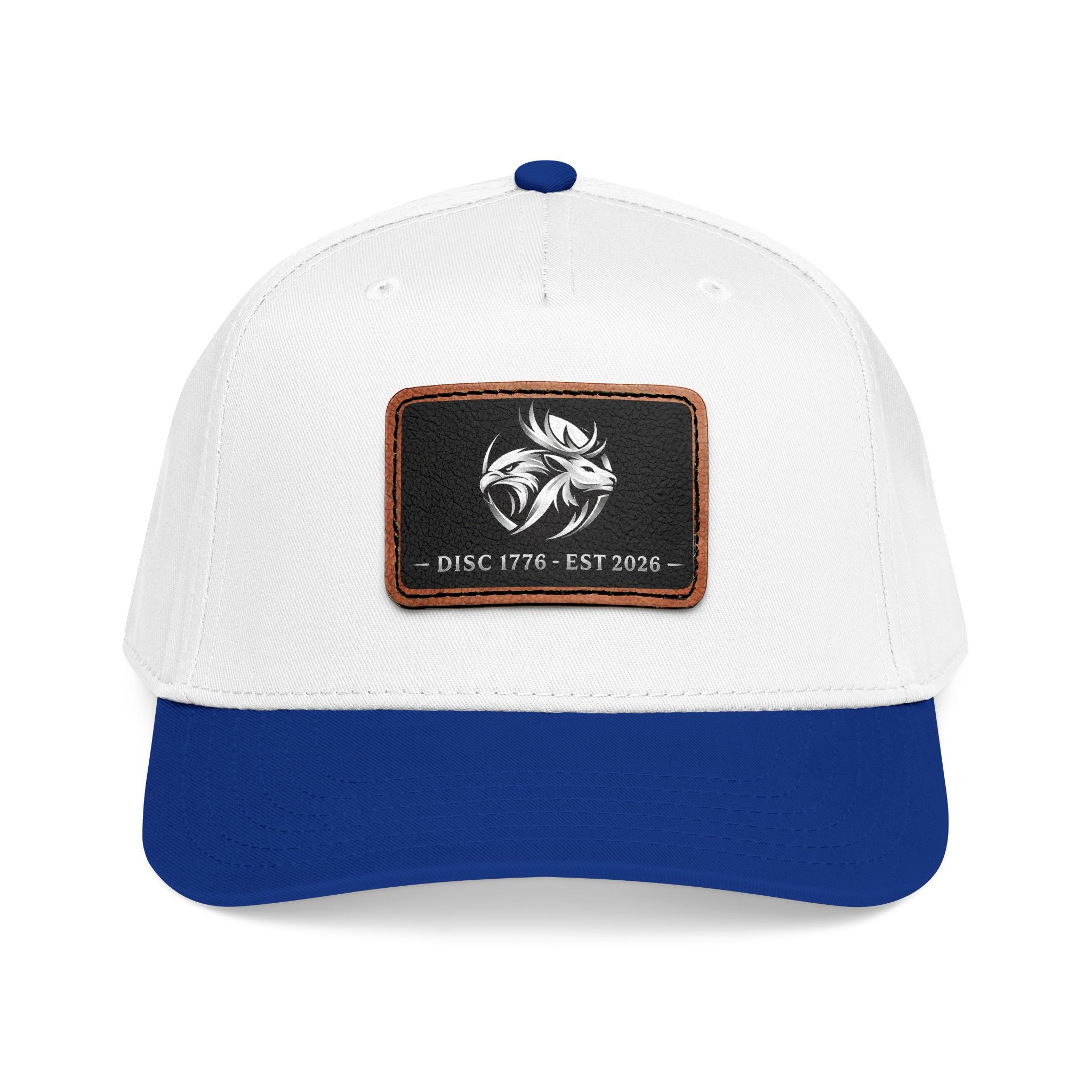 Mid Profile Baseball Cap with Leather Patch (Rectangle)