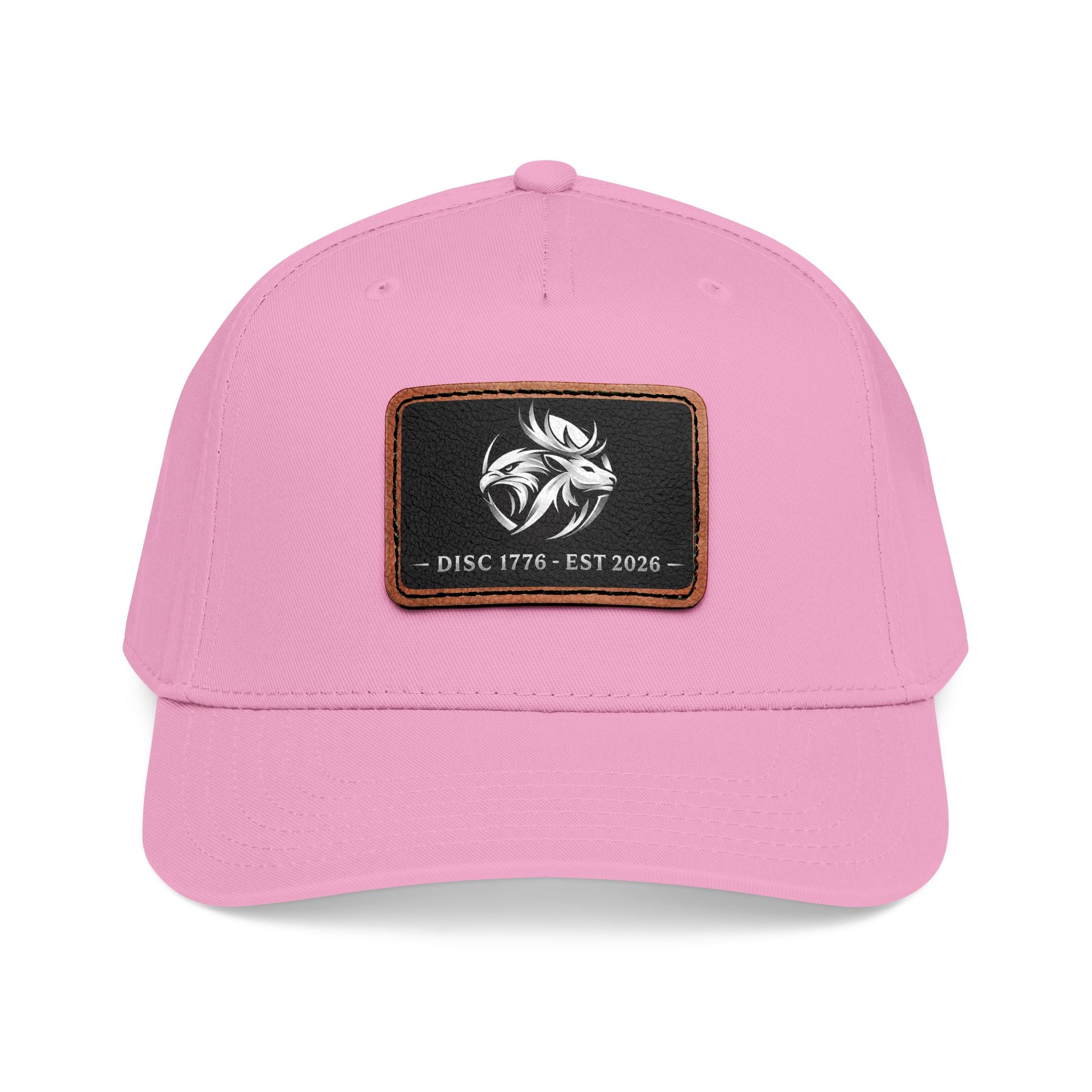 Mid Profile Baseball Cap with Leather Patch (Rectangle)