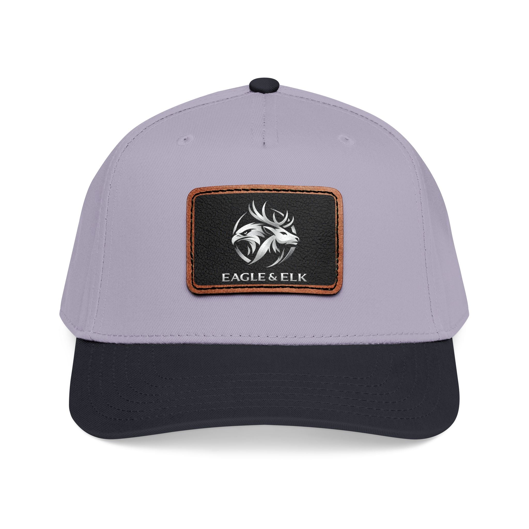 Eagles & Elk Leather Patch Baseball Cap | Two-Tone Mid Profile