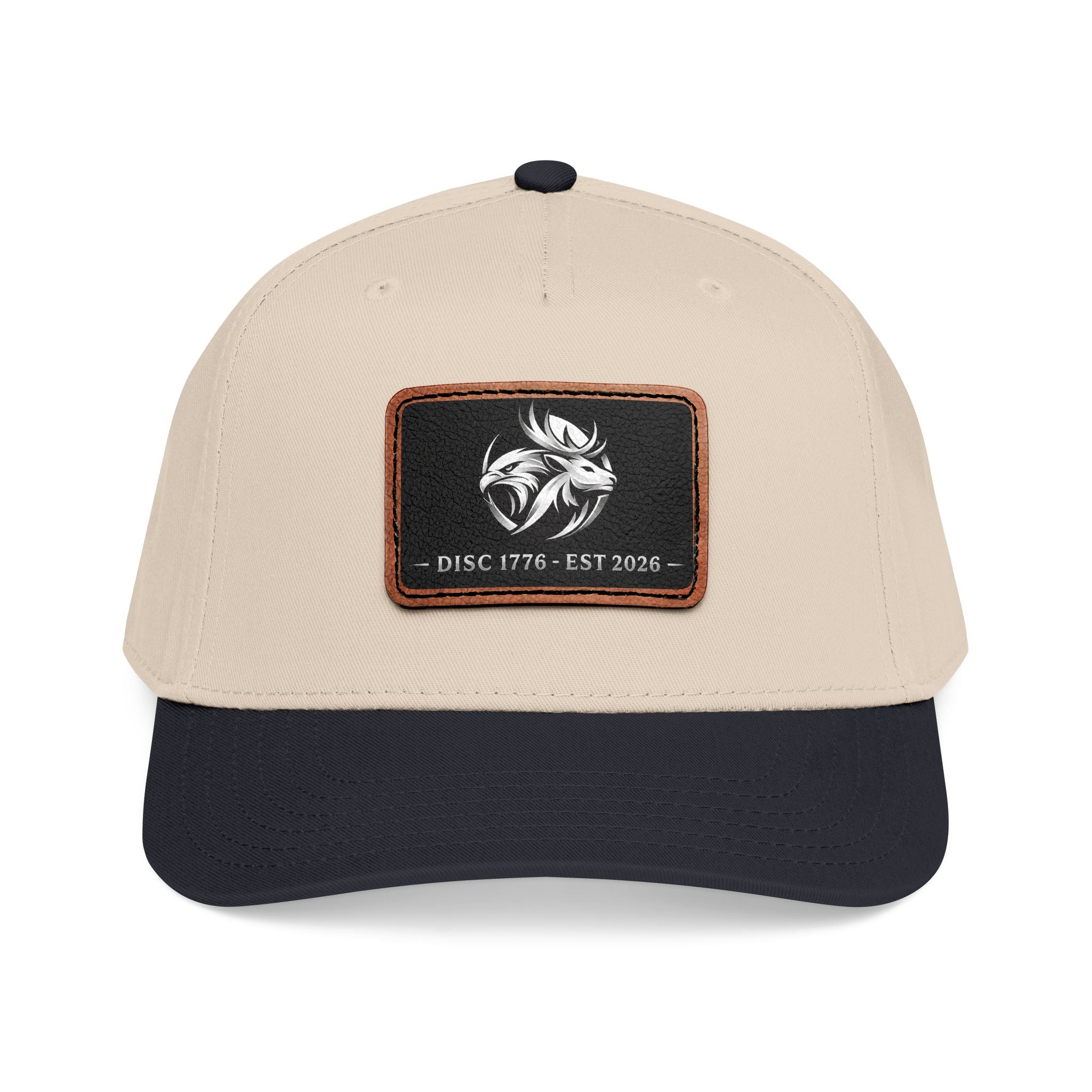 Mid Profile Baseball Cap with Leather Patch (Rectangle)