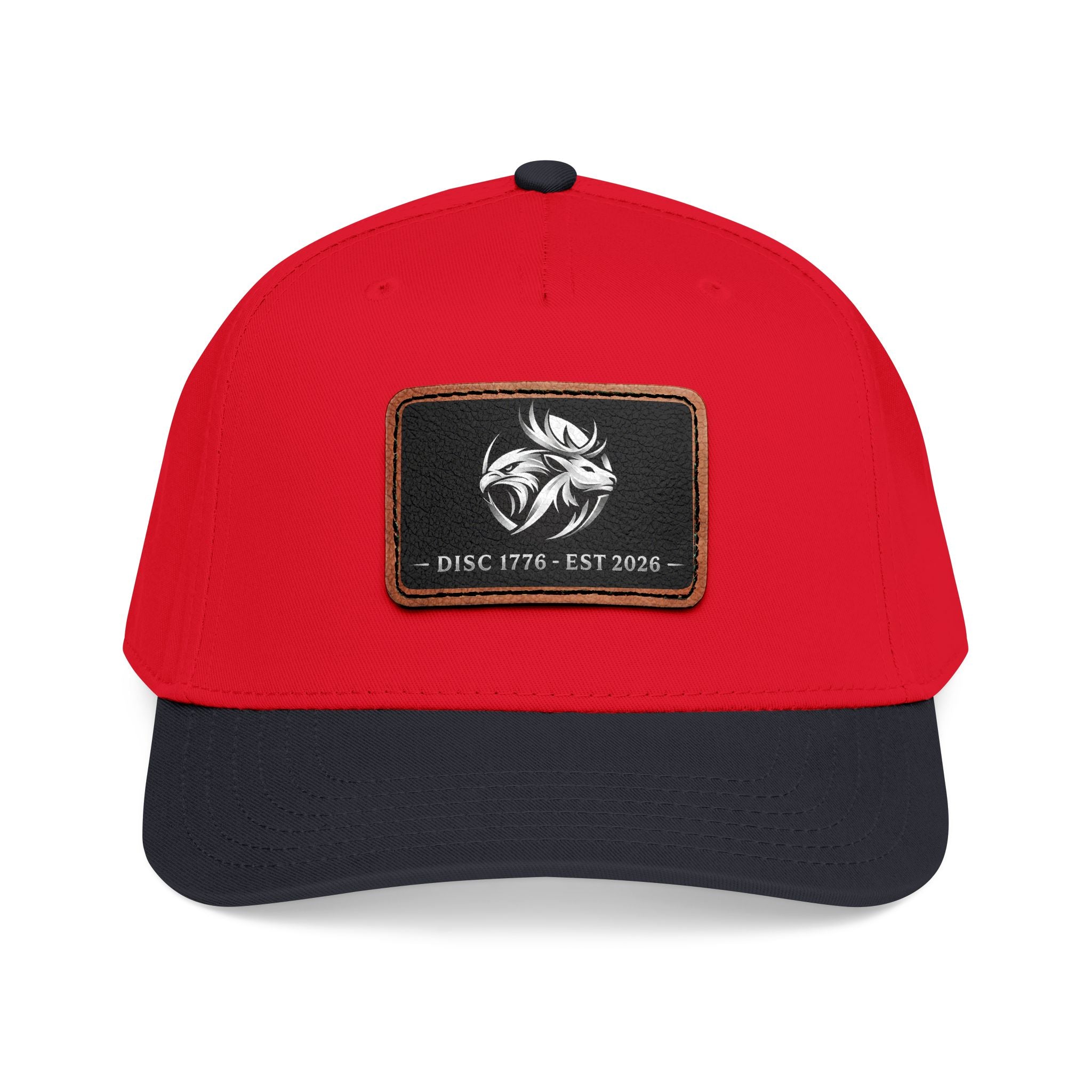 Mid Profile Baseball Cap with Leather Patch (Rectangle)