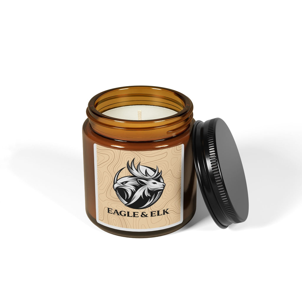 "Map" Scented Soy Candle (Multi-Size, Amber Jar)