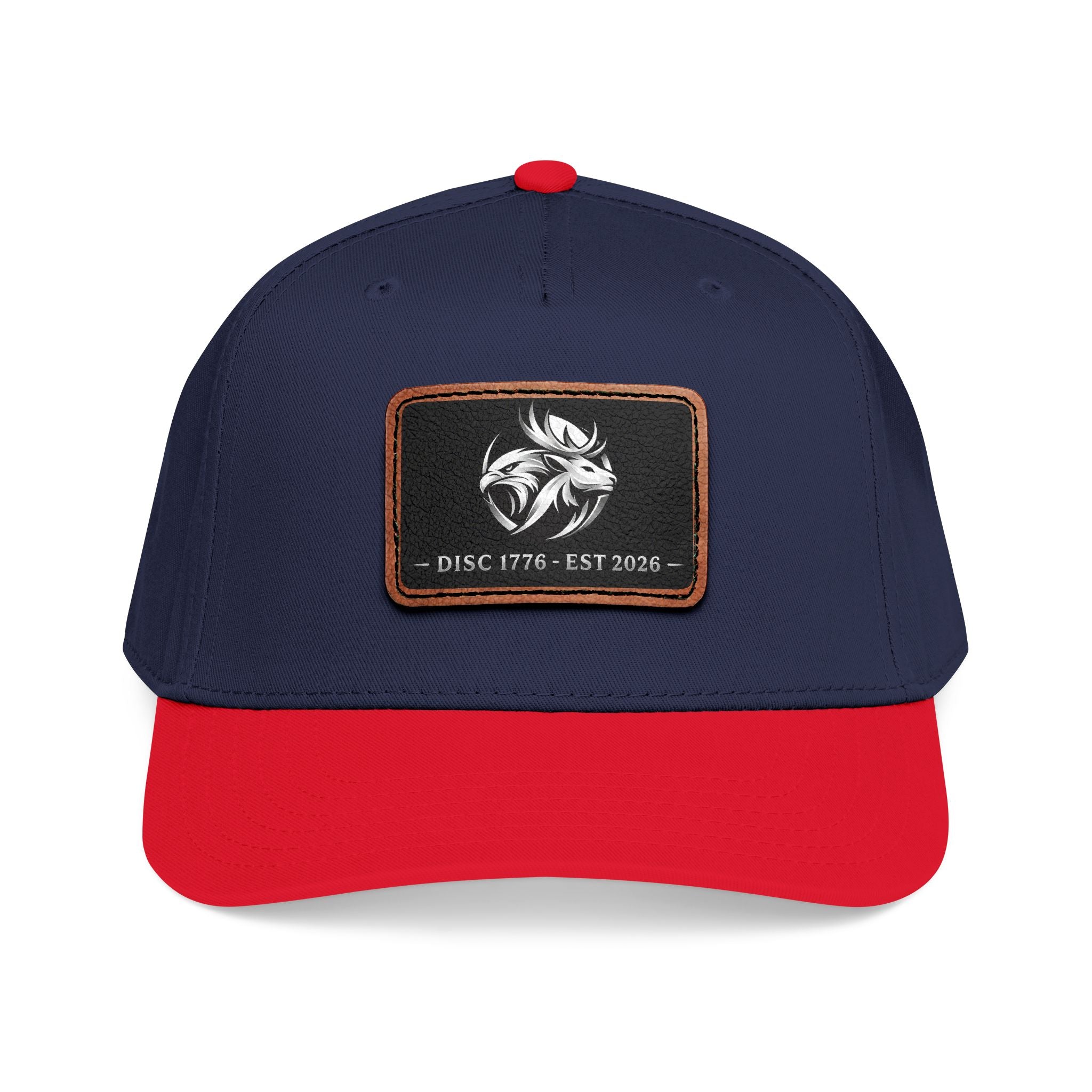 Mid Profile Baseball Cap with Leather Patch (Rectangle)