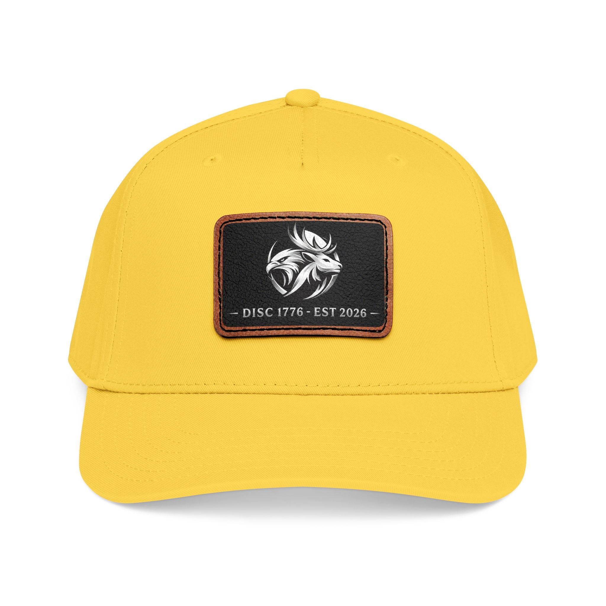 Mid Profile Baseball Cap with Leather Patch (Rectangle)