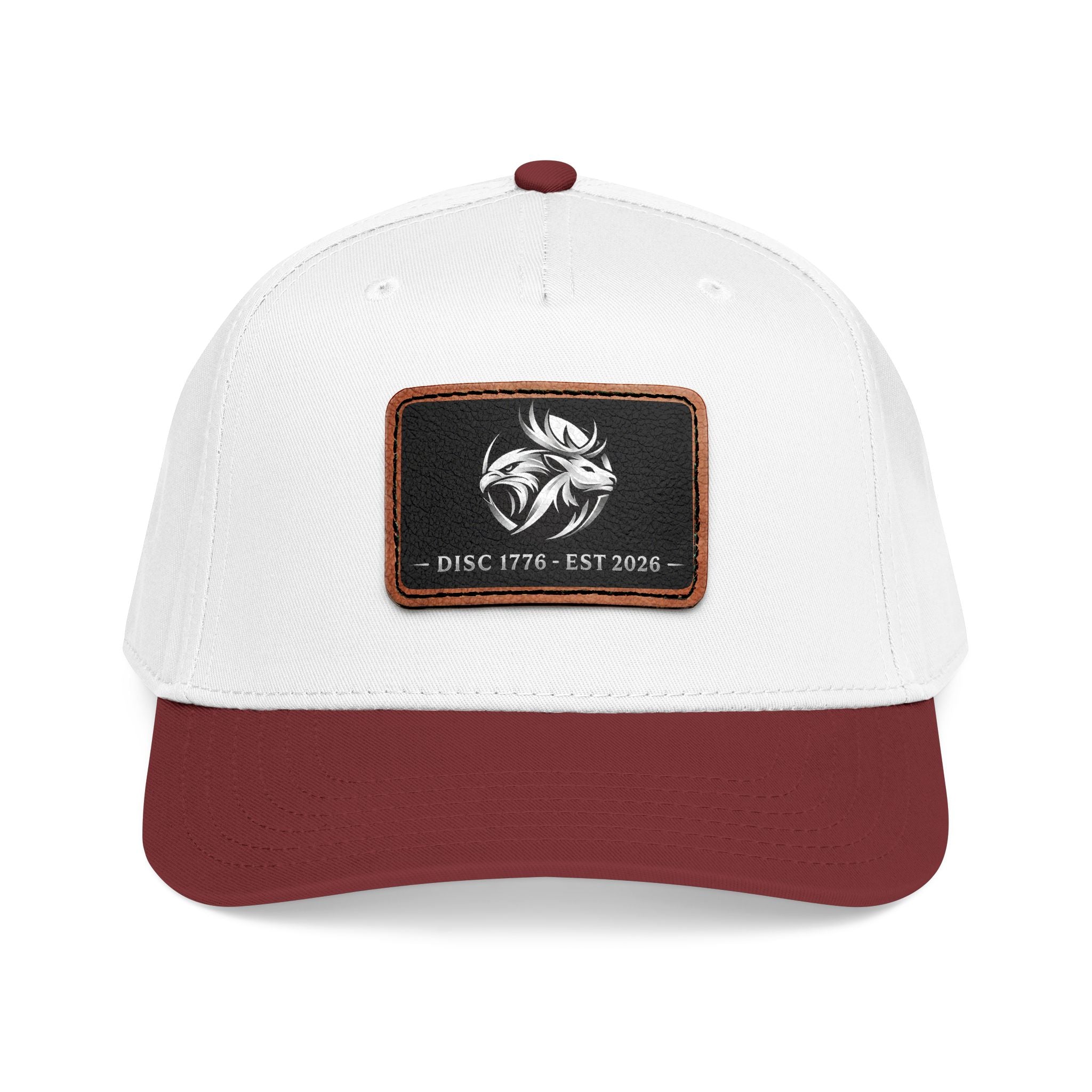 Mid Profile Baseball Cap with Leather Patch (Rectangle)
