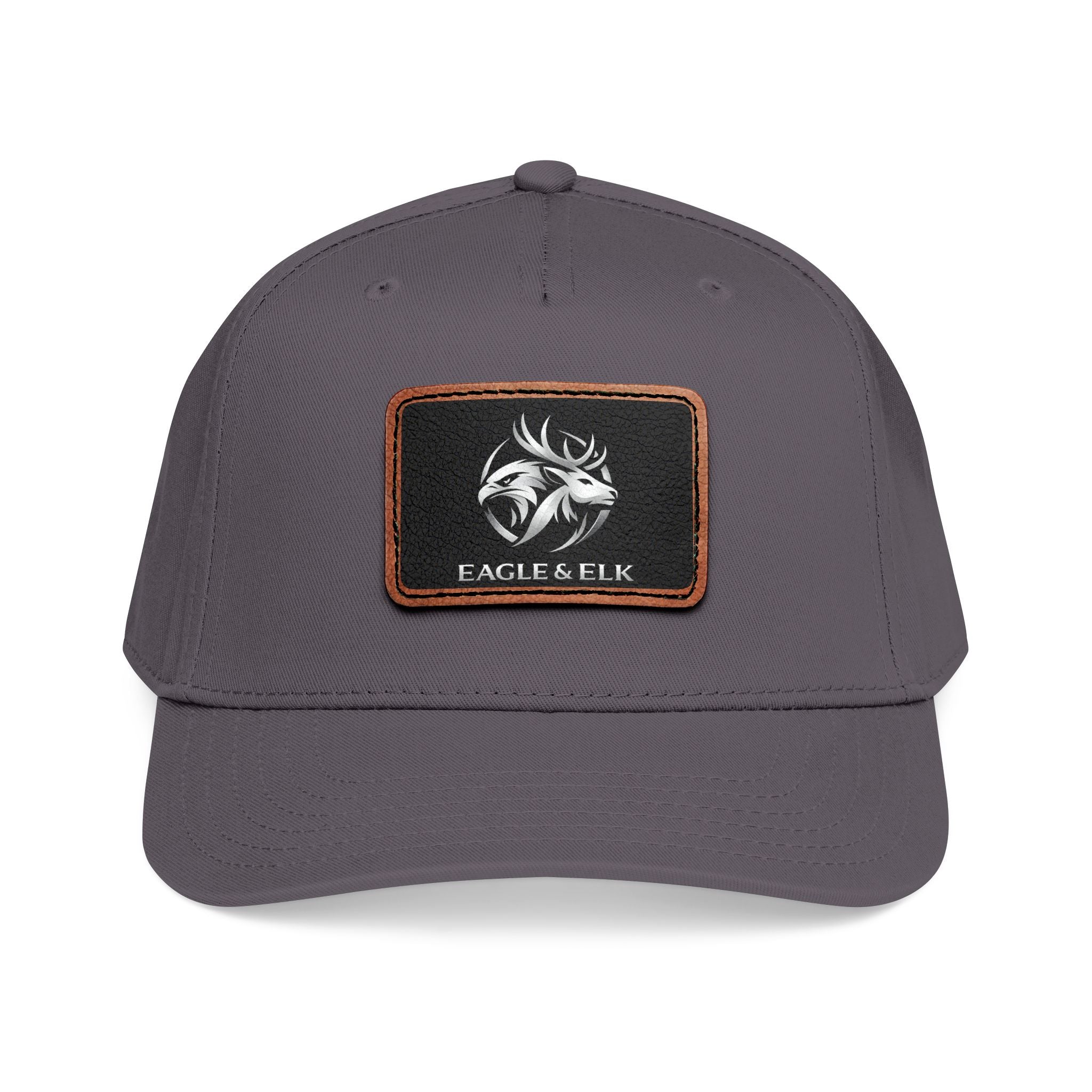 Eagles & Elk Leather Patch Baseball Cap | Two-Tone Mid Profile