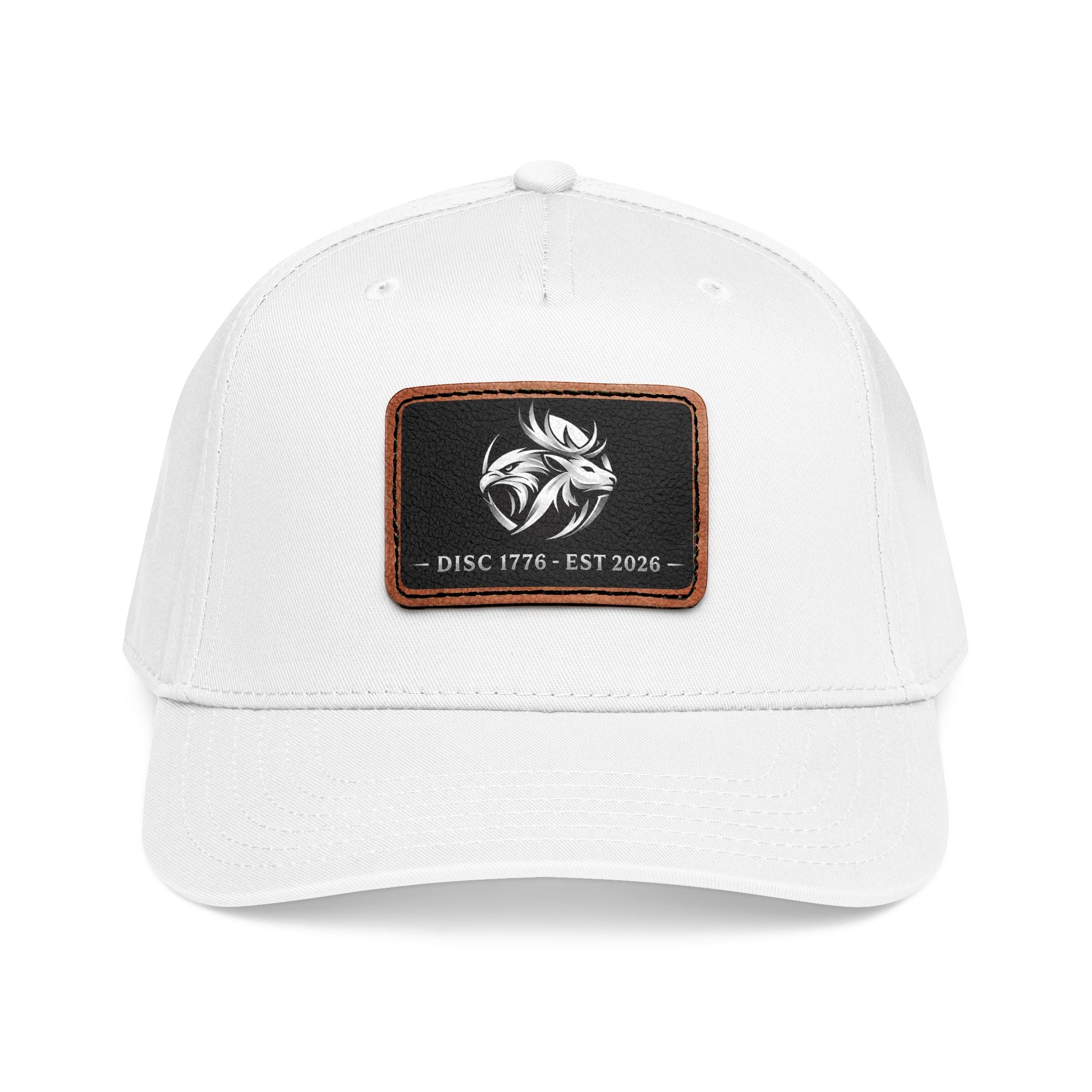 Mid Profile Baseball Cap with Leather Patch (Rectangle)