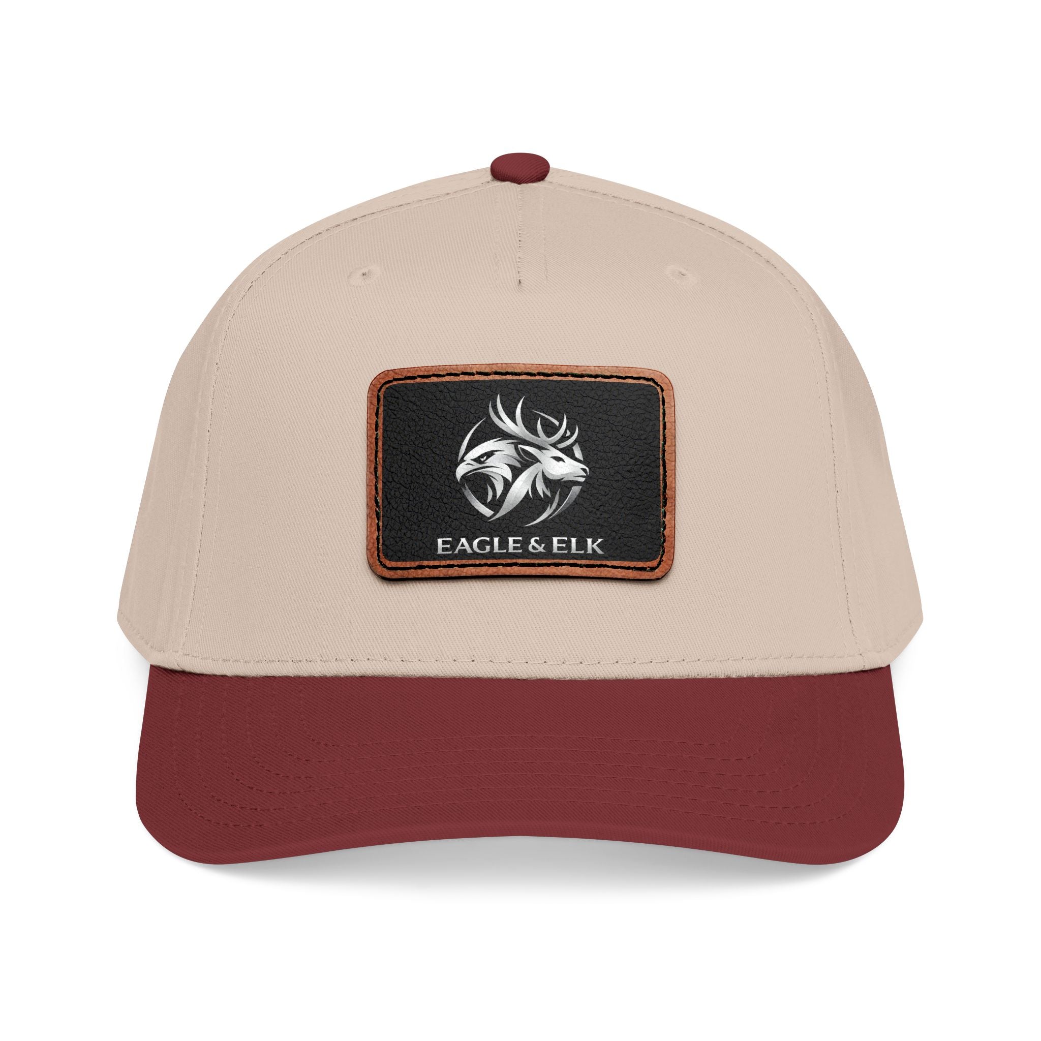 Eagles & Elk Leather Patch Baseball Cap | Two-Tone Mid Profile