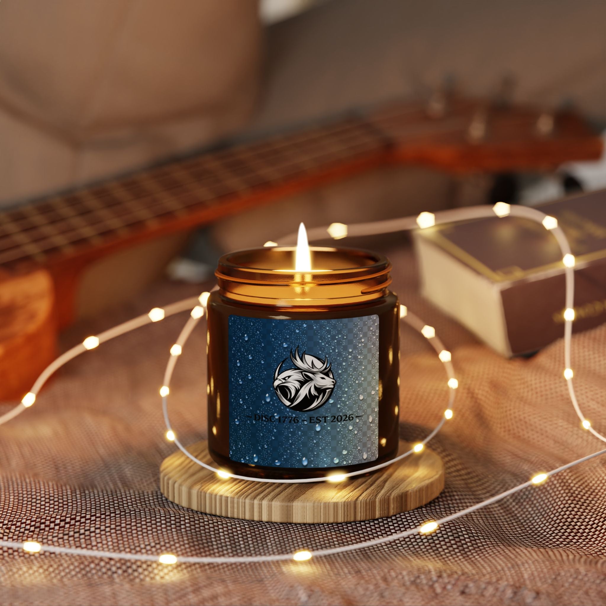 "Droplets" Scented Soy Candle (Multi-Size, Amber Jar)