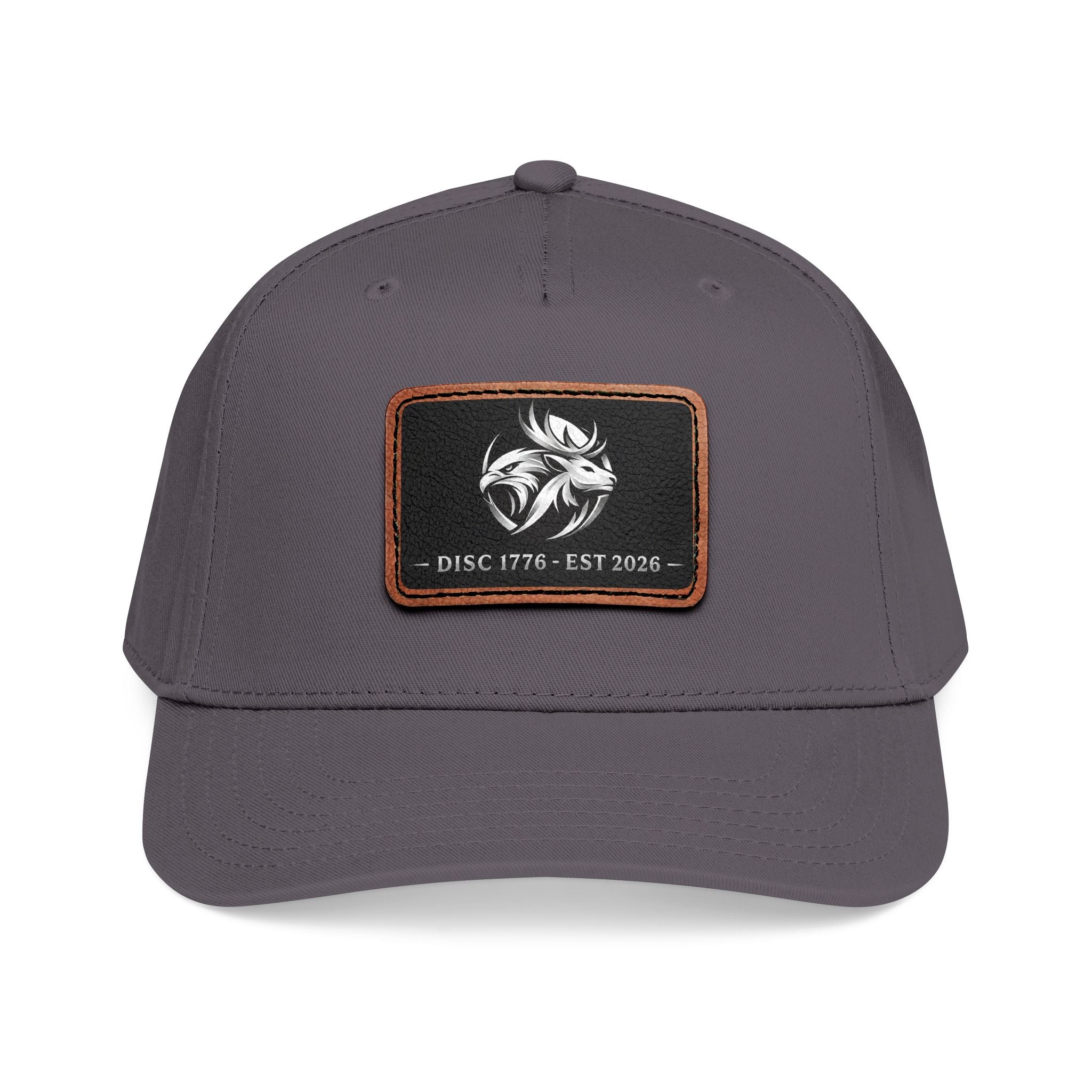 Mid Profile Baseball Cap with Leather Patch (Rectangle)
