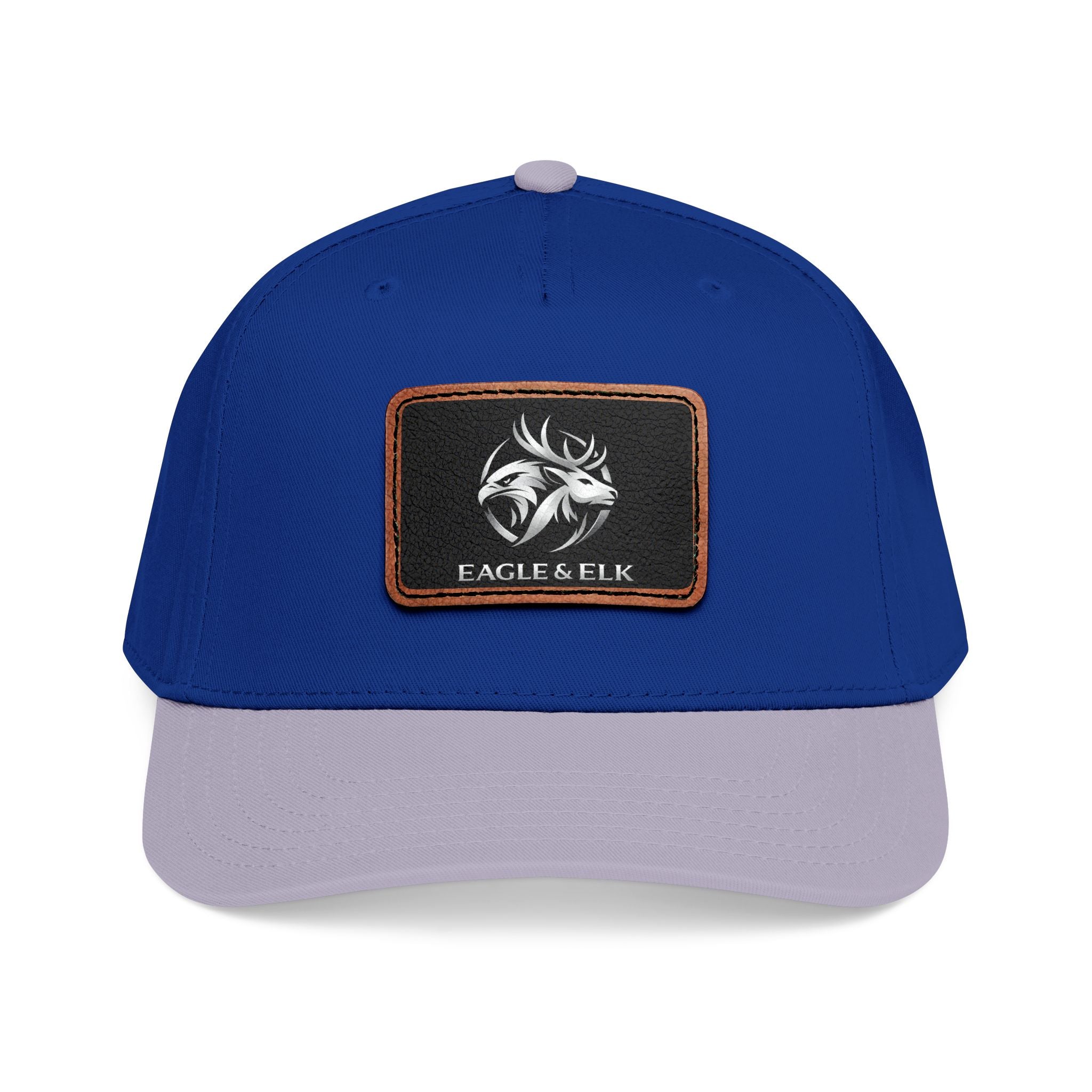 Eagles & Elk Leather Patch Baseball Cap | Two-Tone Mid Profile
