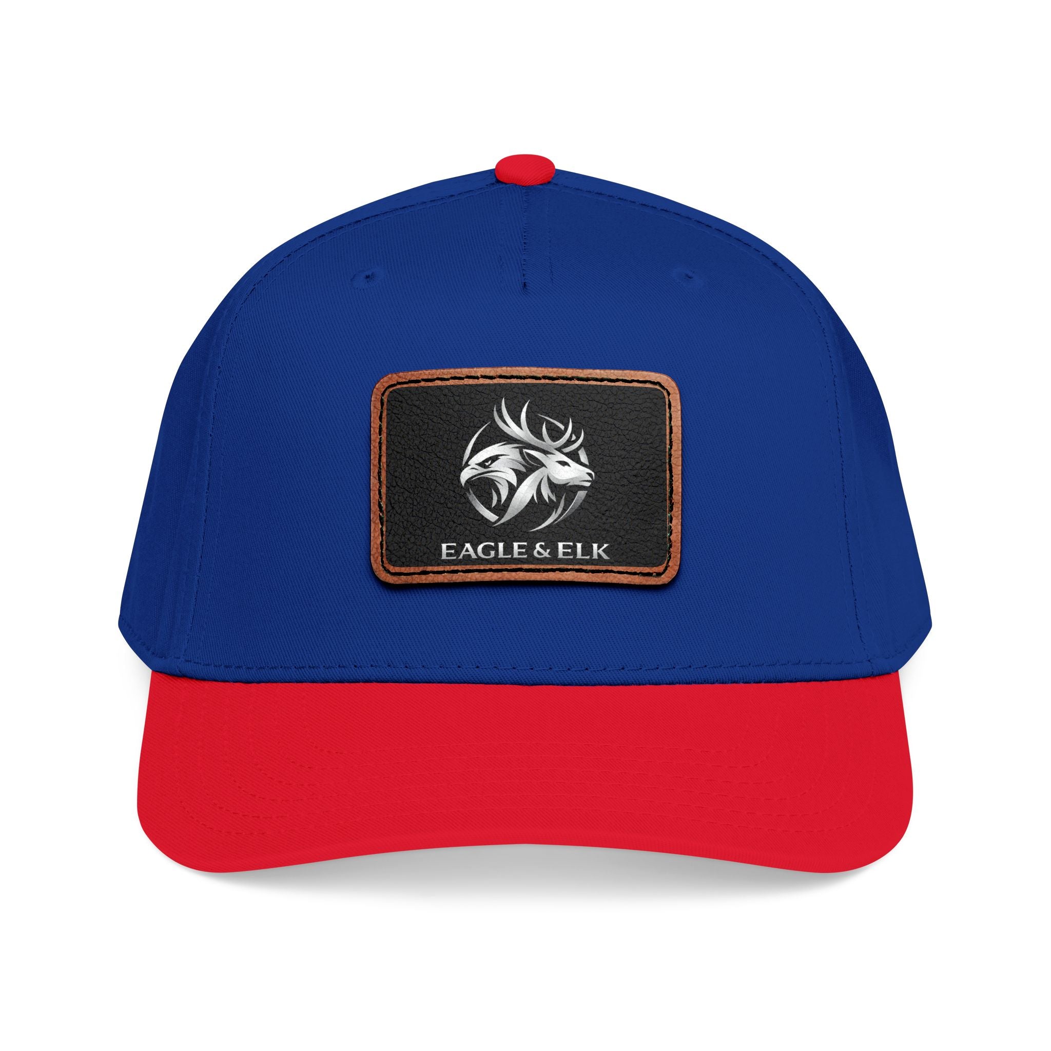 Eagles & Elk Leather Patch Baseball Cap | Two-Tone Mid Profile