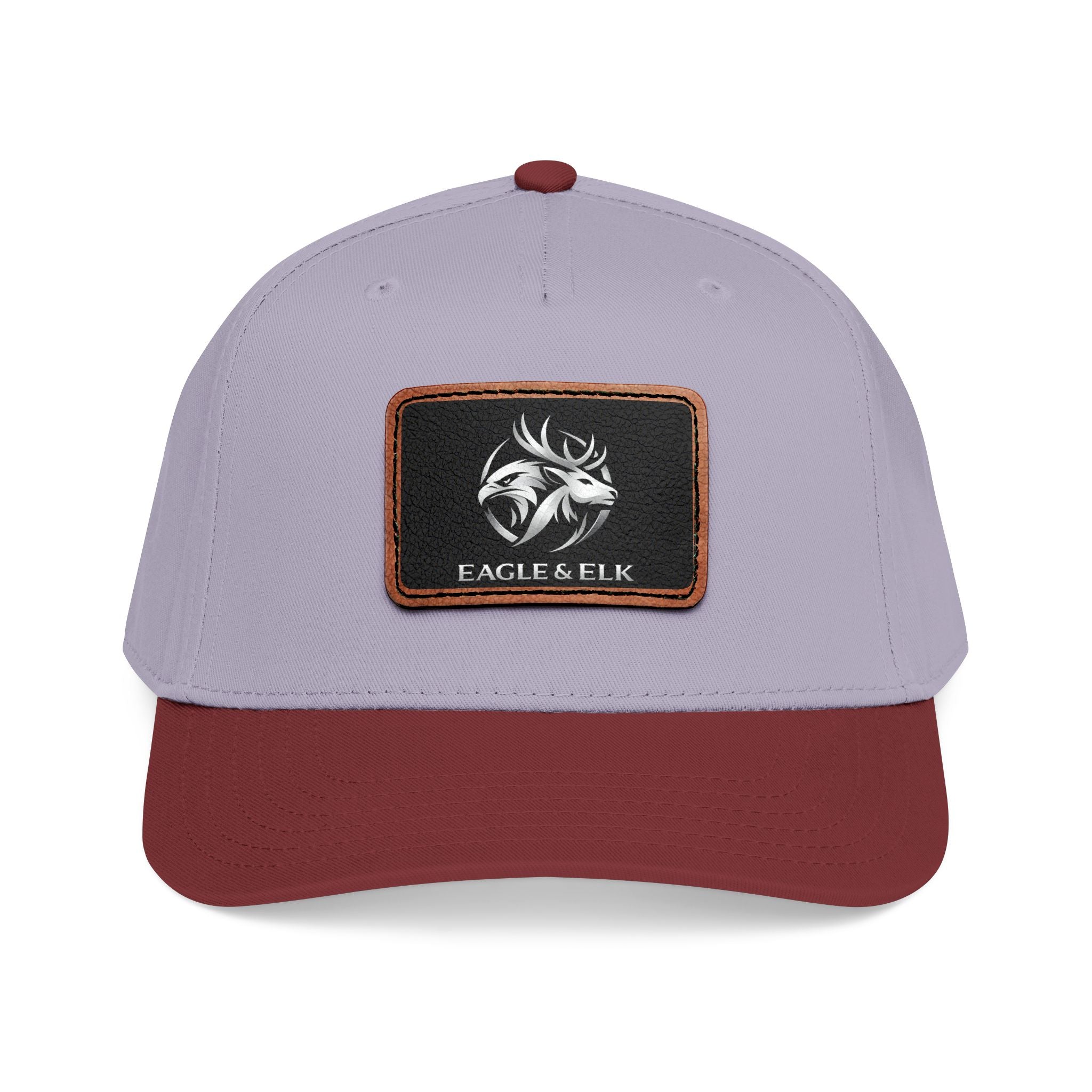 Eagles & Elk Leather Patch Baseball Cap | Two-Tone Mid Profile
