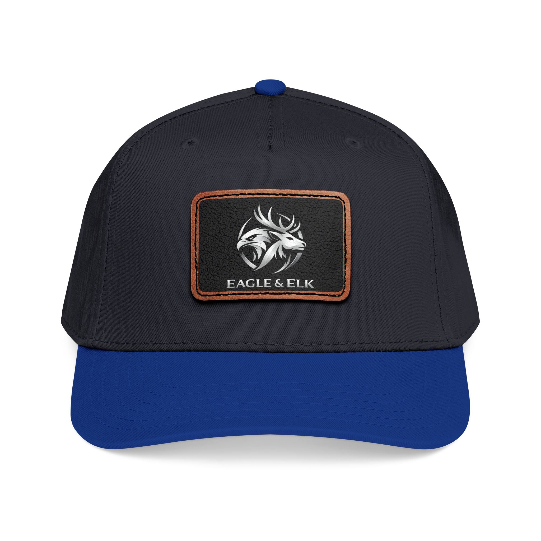 Eagles & Elk Leather Patch Baseball Cap | Two-Tone Mid Profile