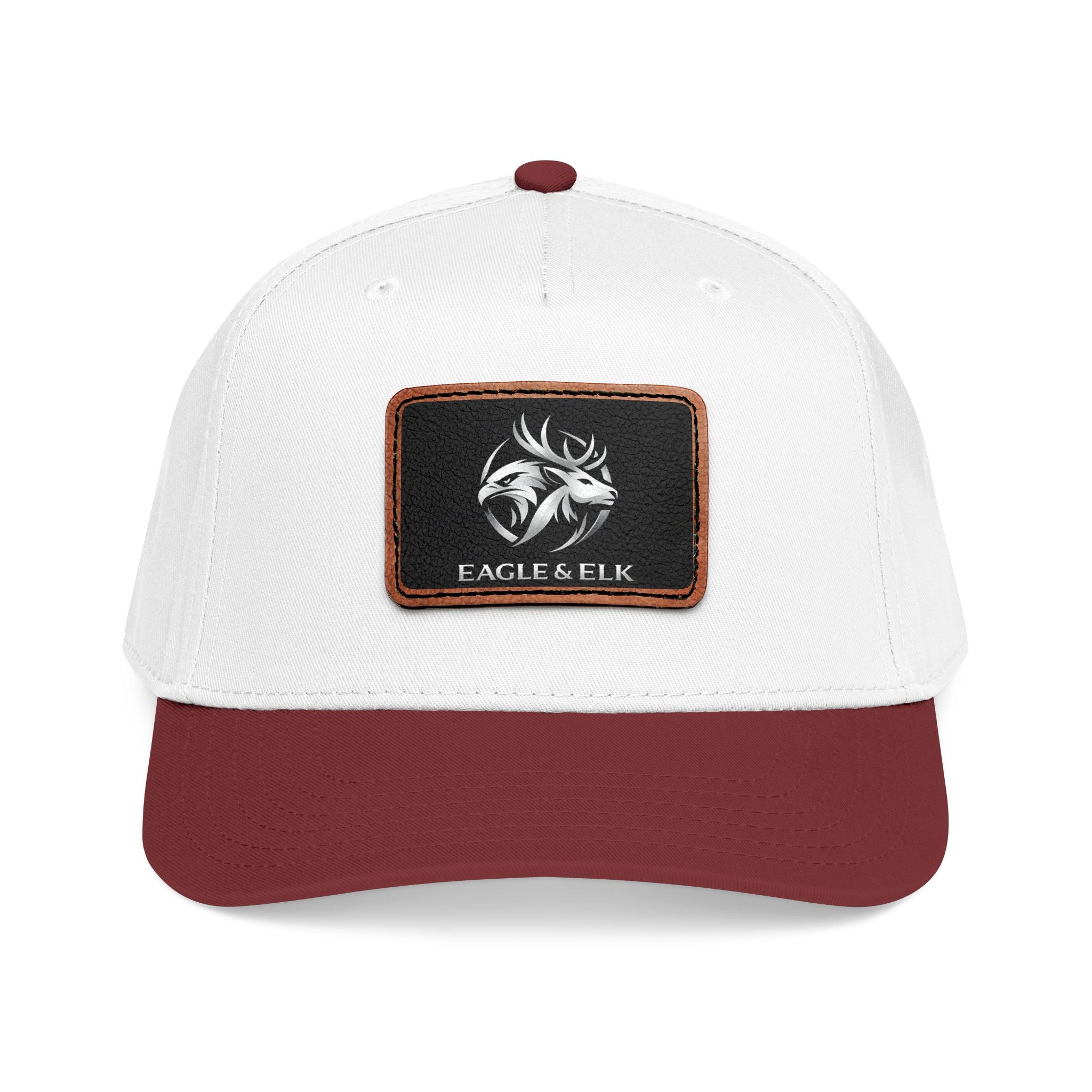 Eagles & Elk Leather Patch Baseball Cap | Two-Tone Mid Profile