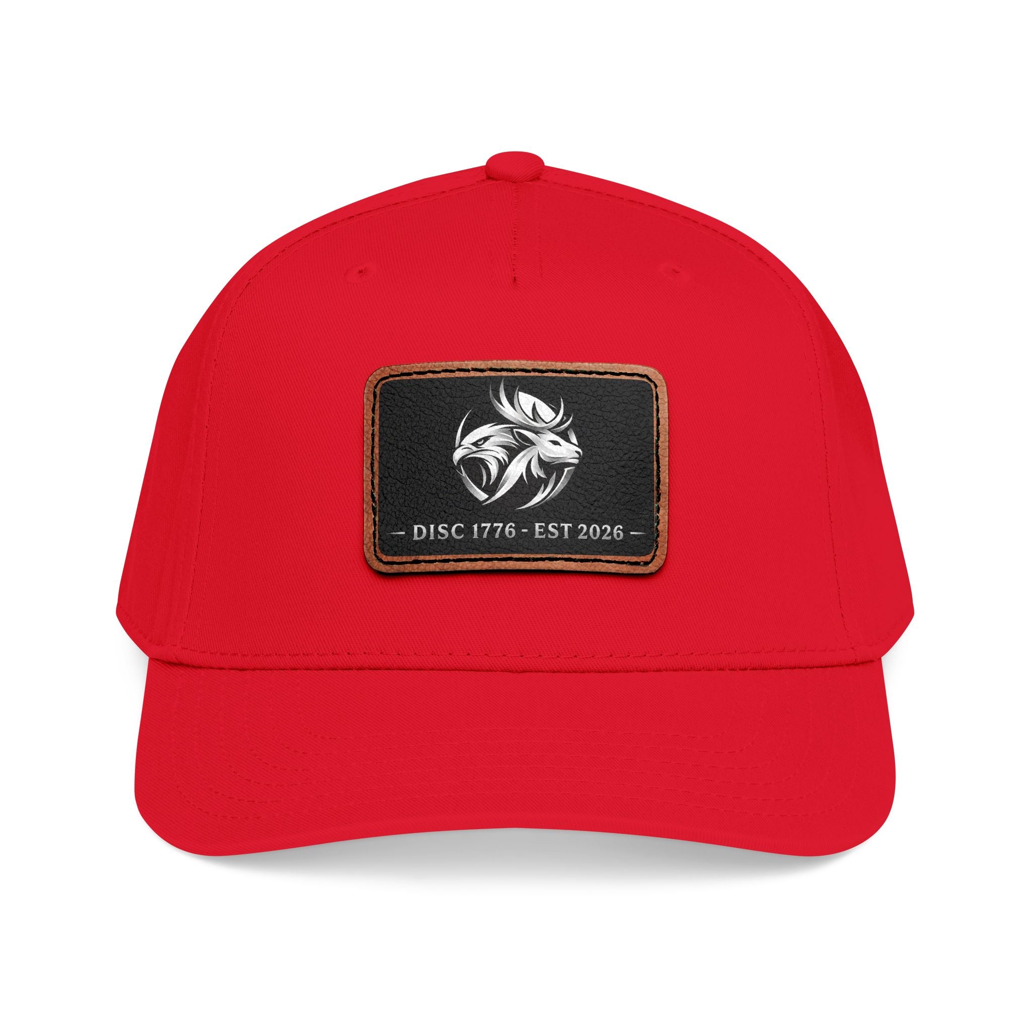 Mid Profile Baseball Cap with Leather Patch (Rectangle)
