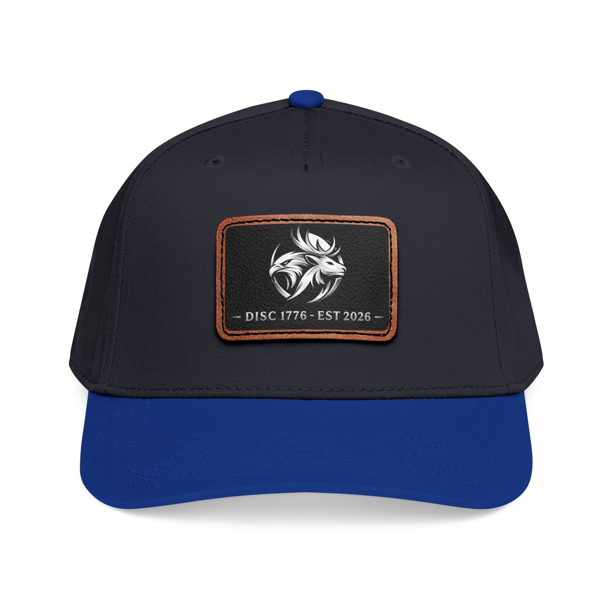 Mid Profile Baseball Cap with Leather Patch (Rectangle)