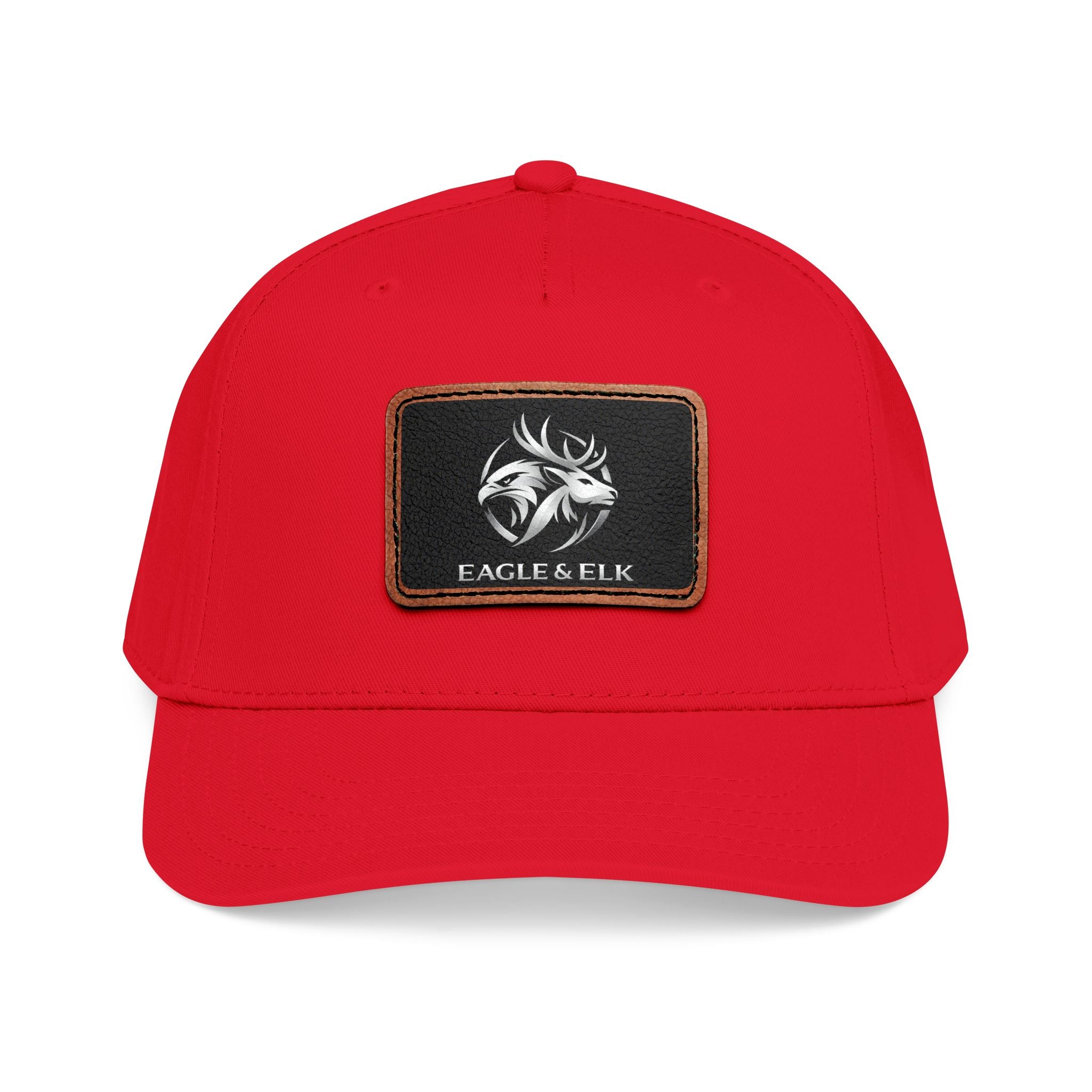 Eagles & Elk Leather Patch Baseball Cap | Two-Tone Mid Profile