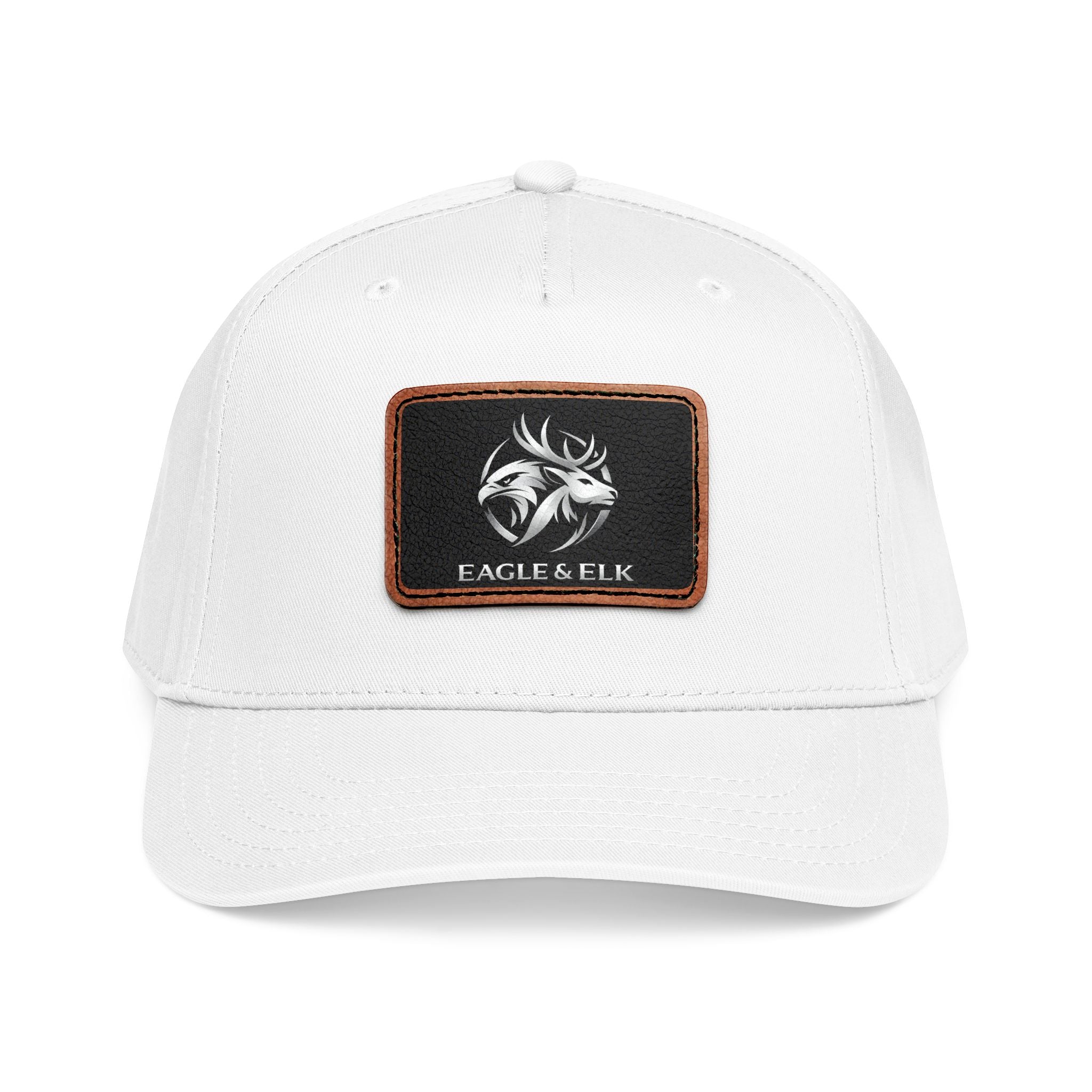 Eagles & Elk Leather Patch Baseball Cap | Two-Tone Mid Profile