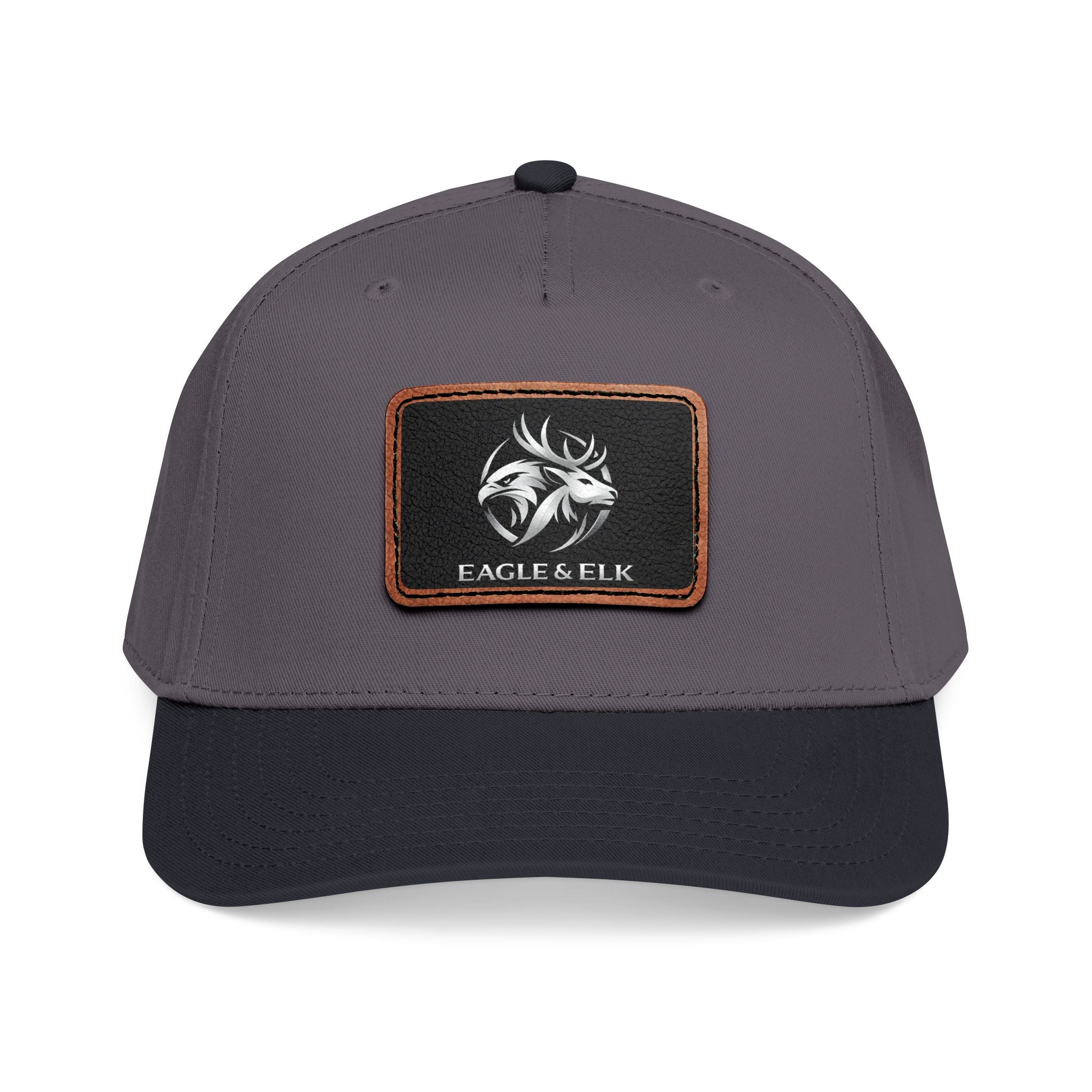 Eagles & Elk Leather Patch Baseball Cap | Two-Tone Mid Profile