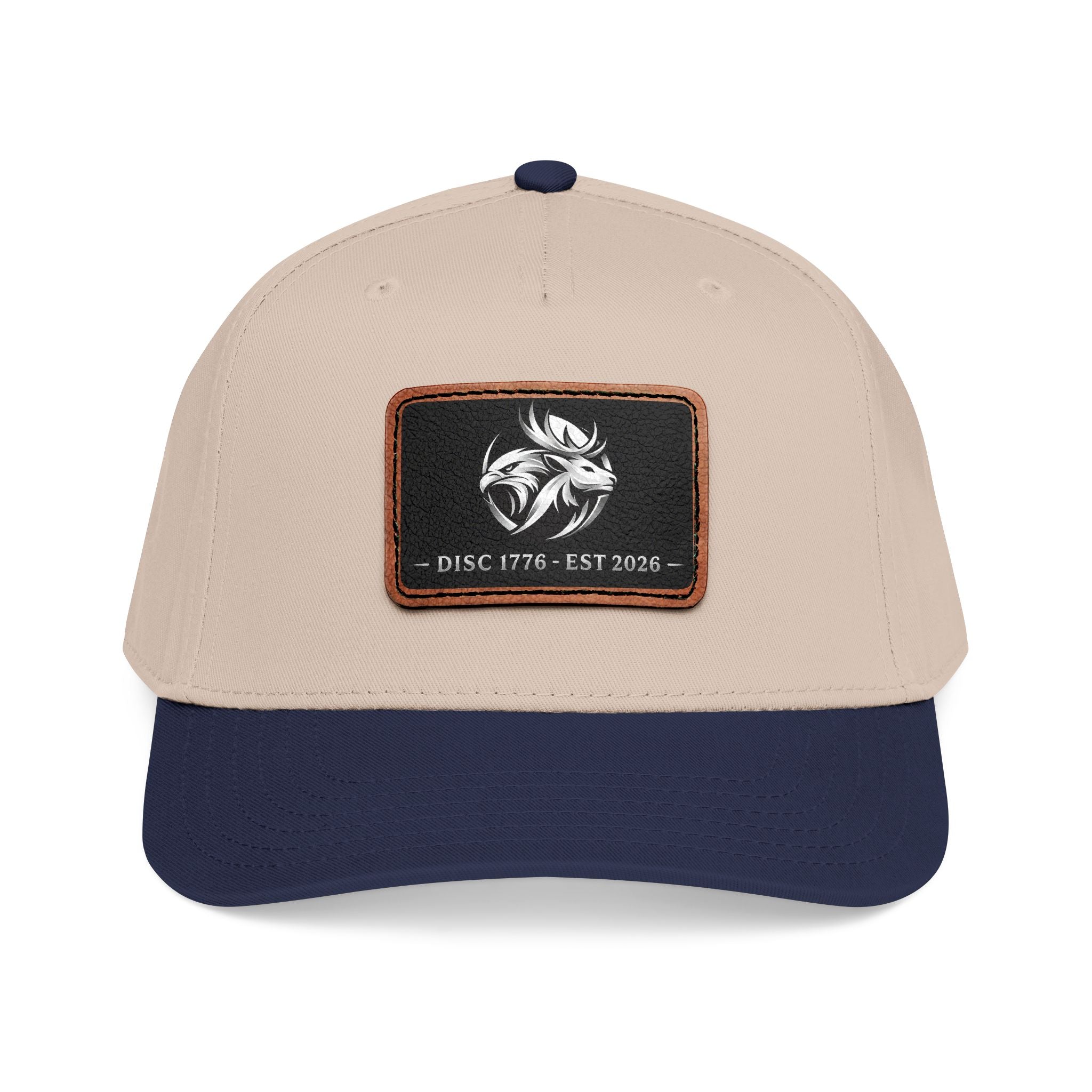 Mid Profile Baseball Cap with Leather Patch (Rectangle)