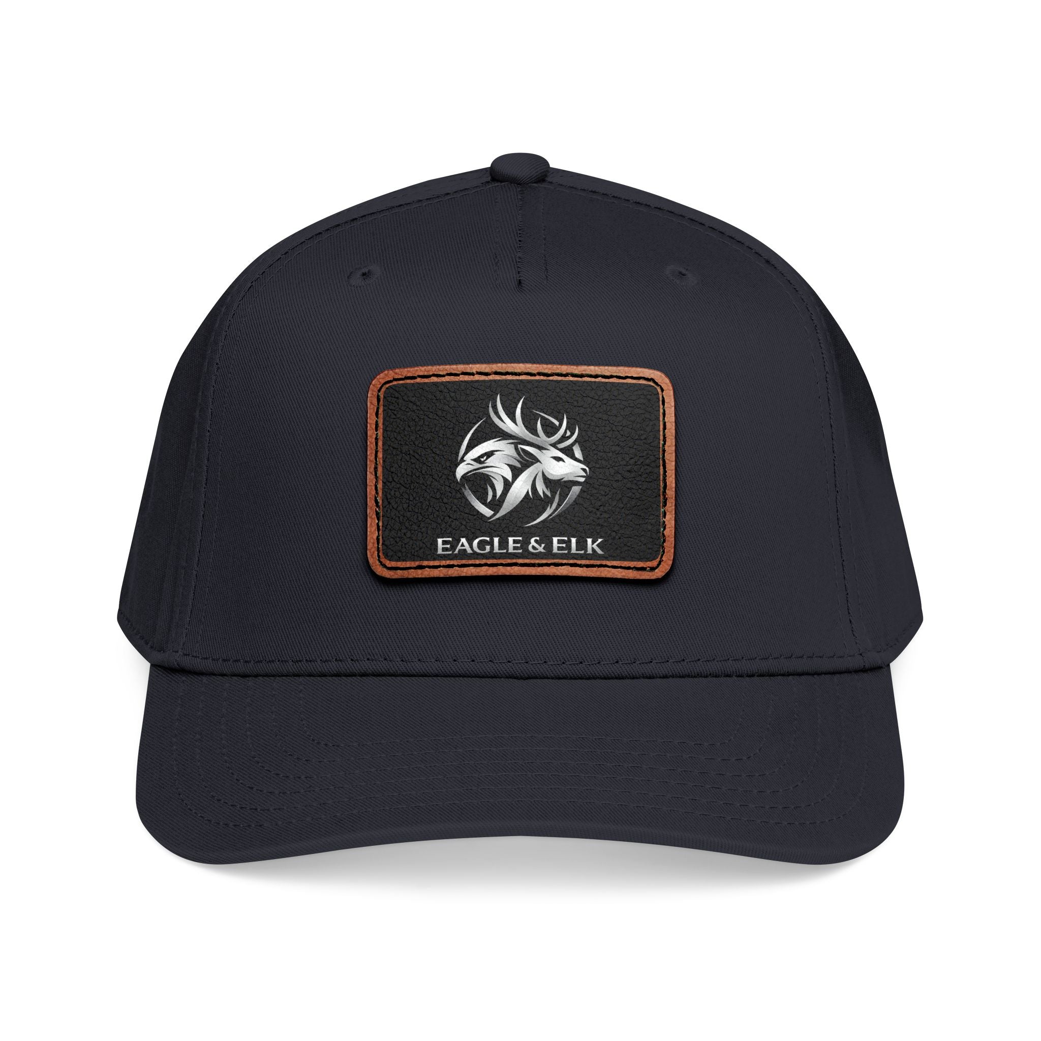 Eagles & Elk Leather Patch Baseball Cap | Two-Tone Mid Profile