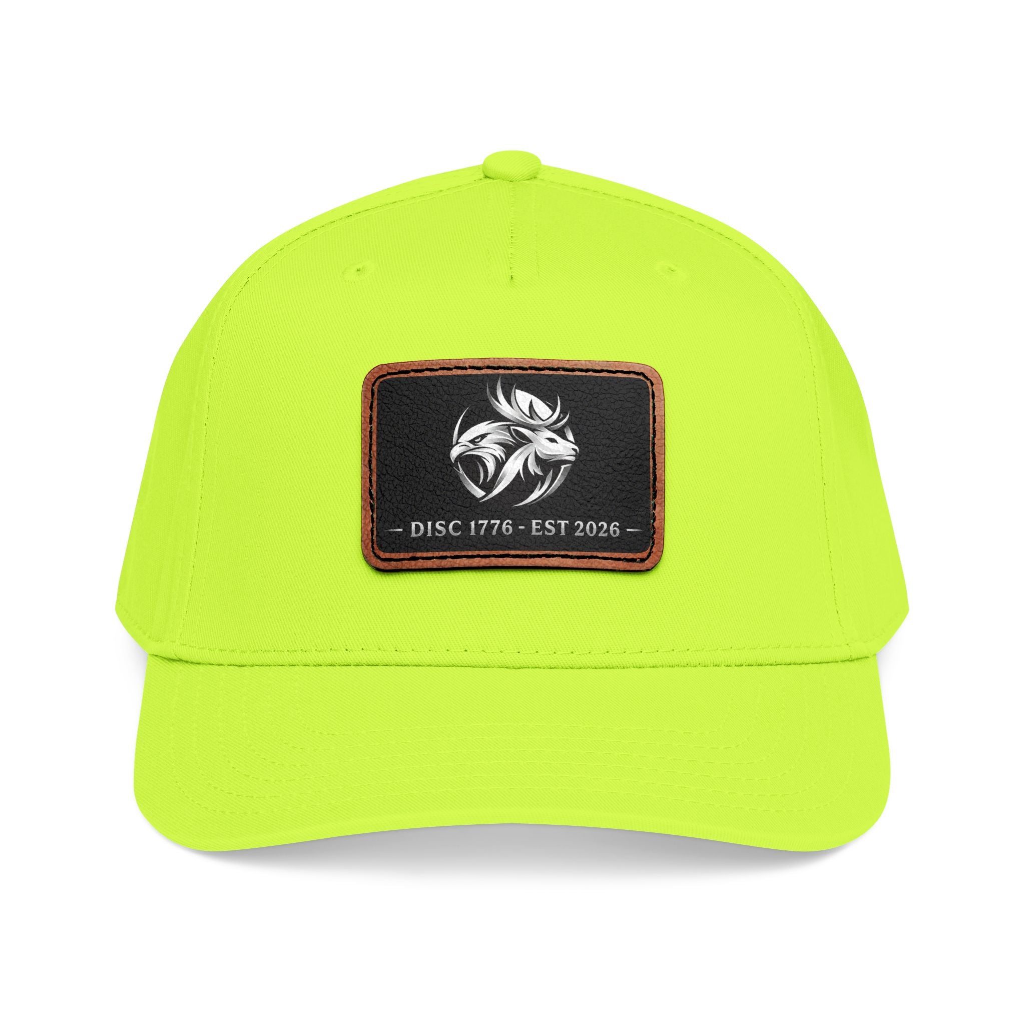 Mid Profile Baseball Cap with Leather Patch (Rectangle)