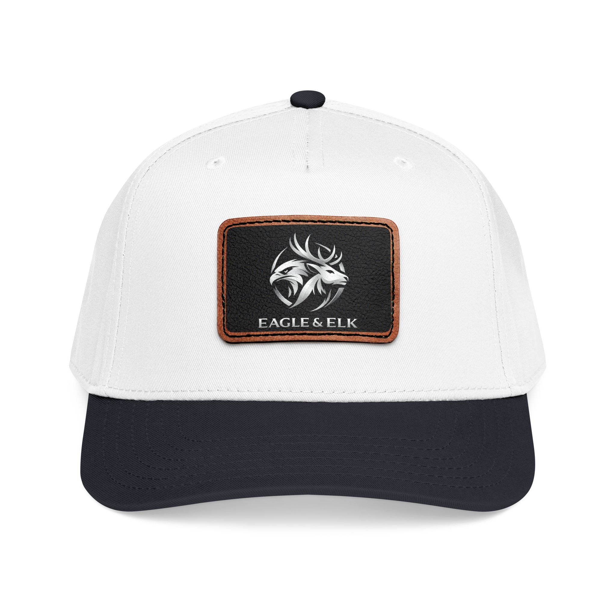Eagles & Elk Leather Patch Baseball Cap | Two-Tone Mid Profile