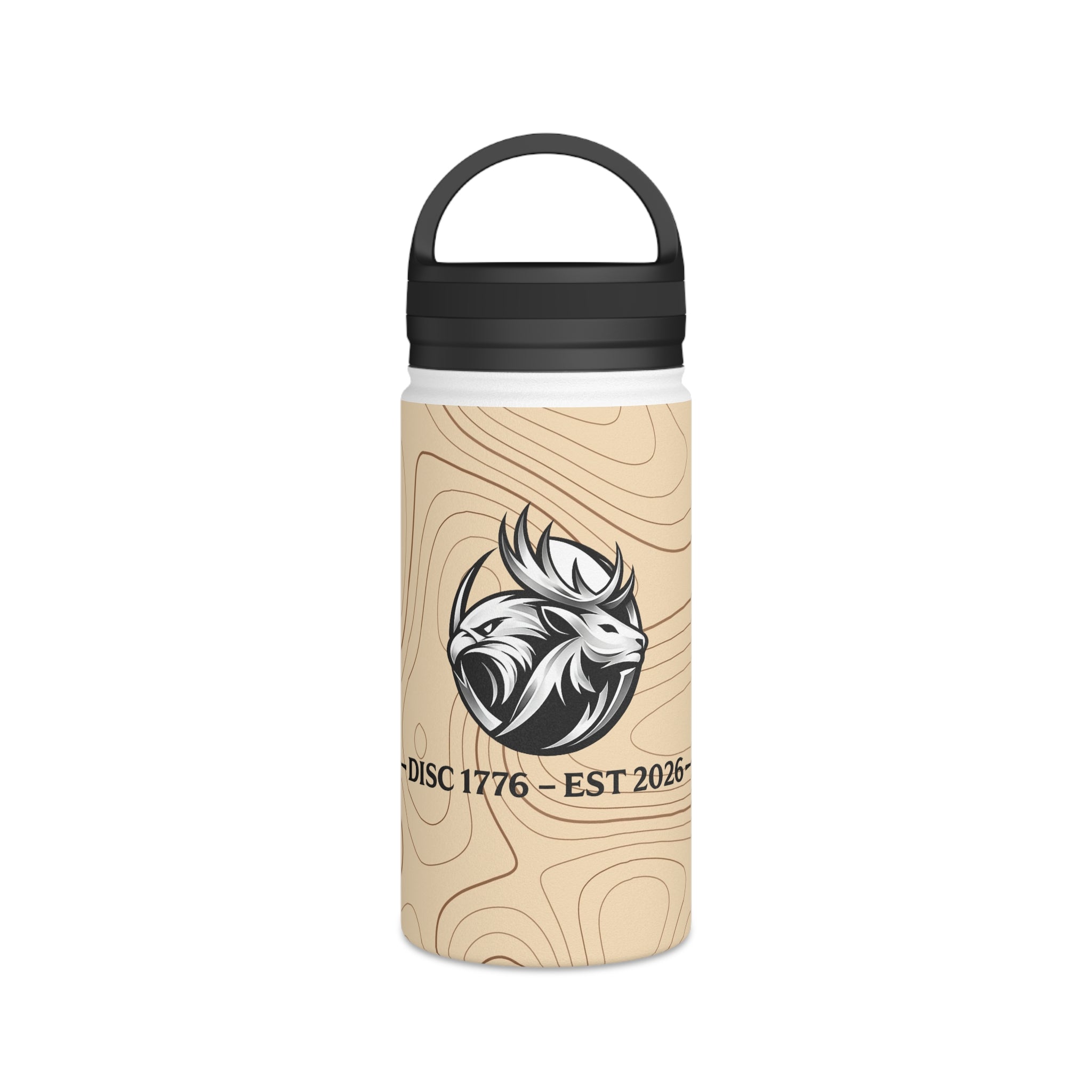 "Map" Stainless Steel Water Bottle, Handle Lid