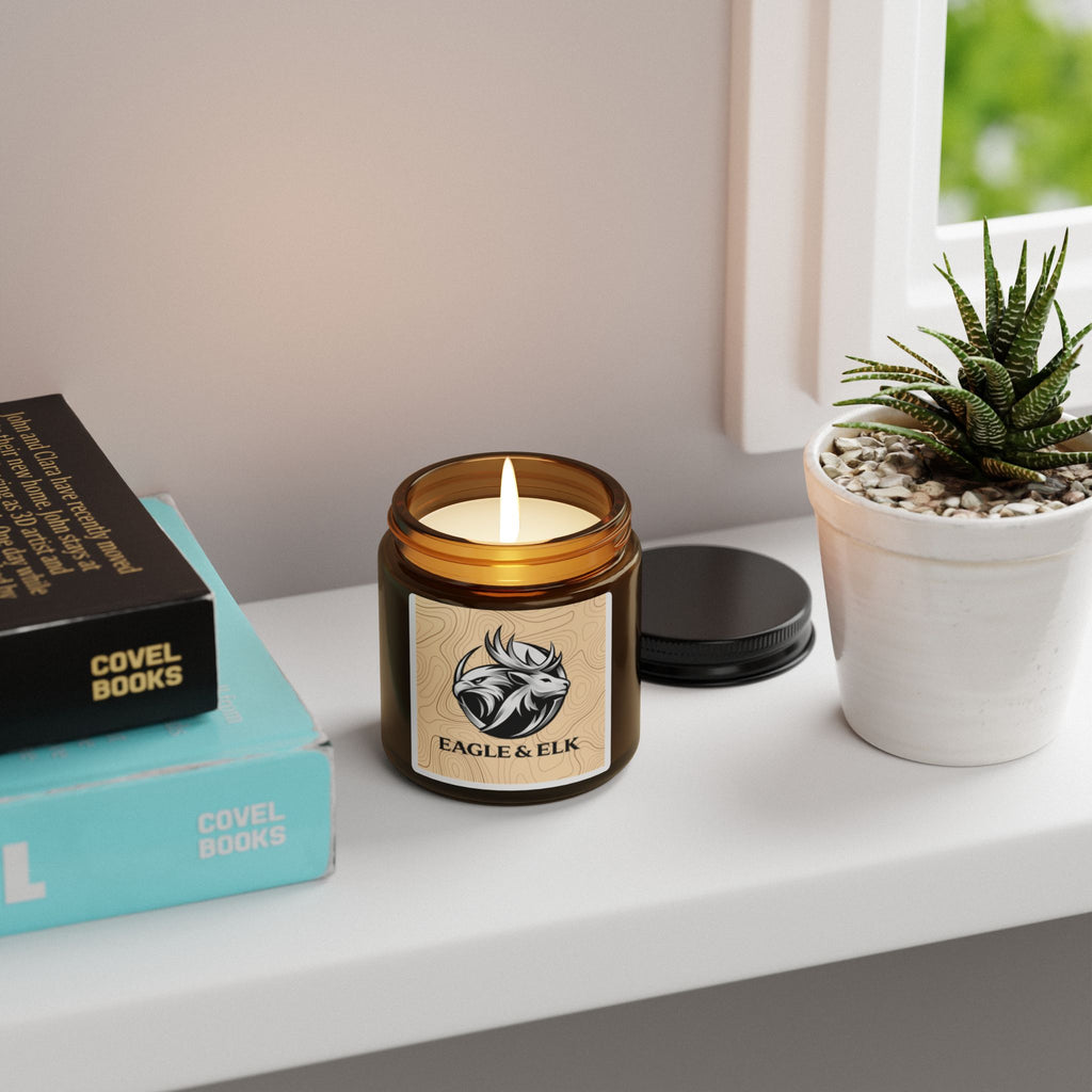 "Map" Scented Soy Candle (Multi-Size, Amber Jar)