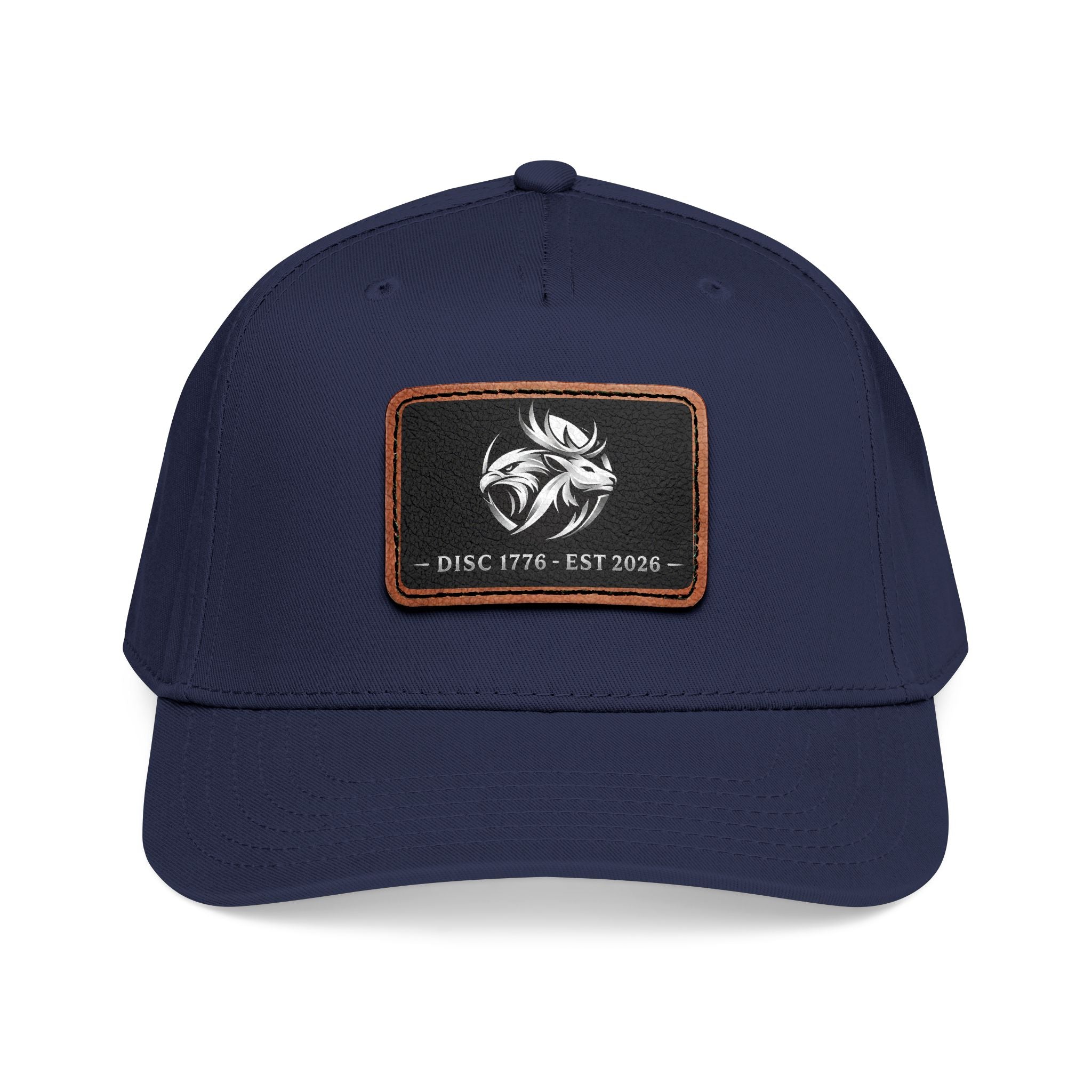 Mid Profile Baseball Cap with Leather Patch (Rectangle)