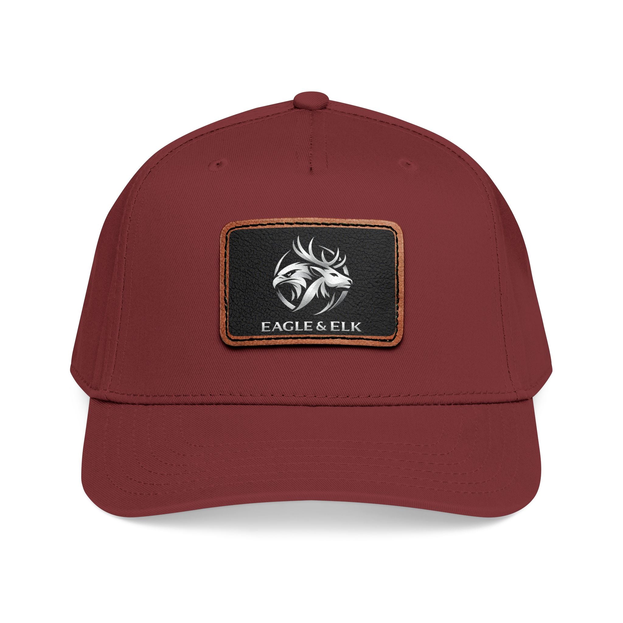 Eagles & Elk Leather Patch Baseball Cap | Two-Tone Mid Profile