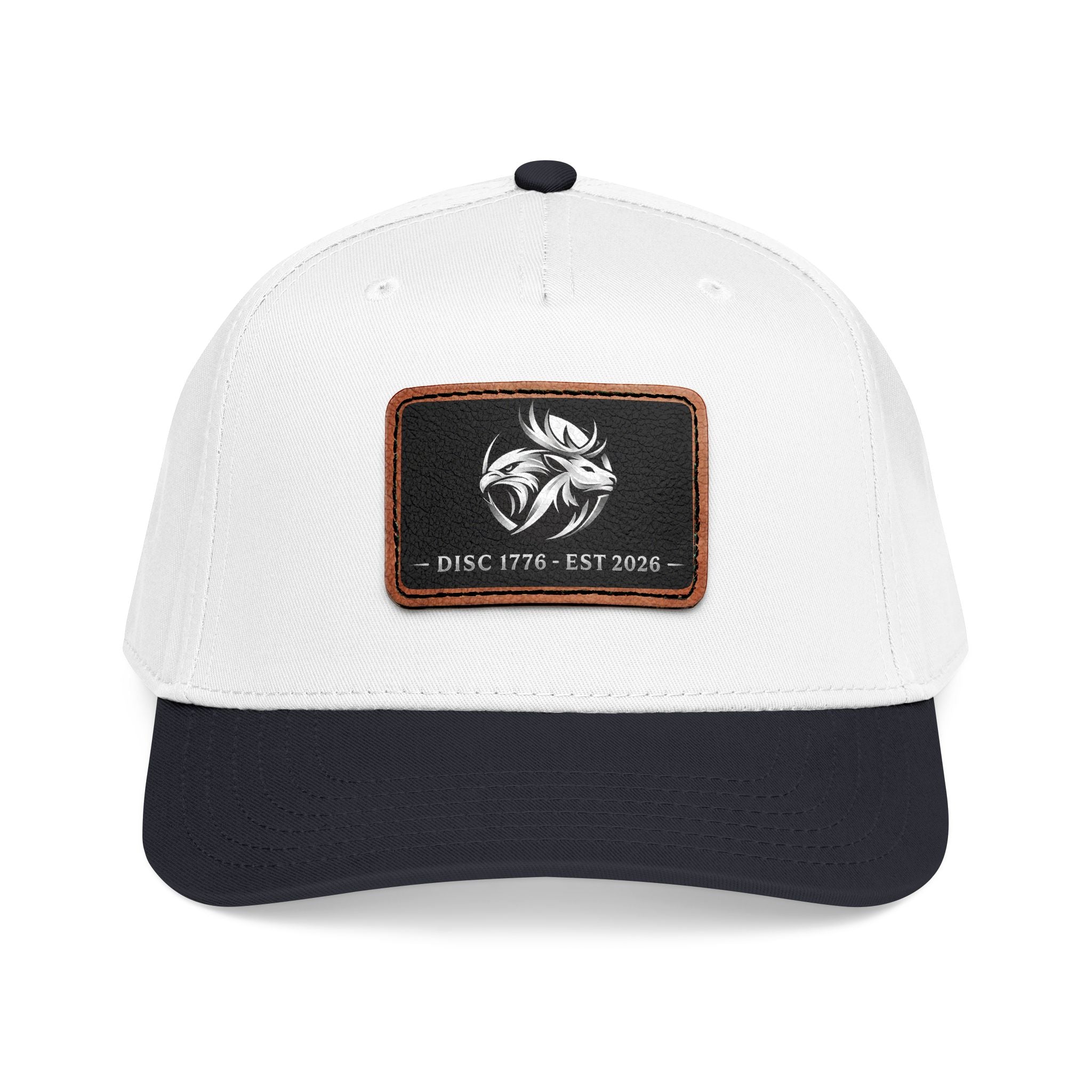 Mid Profile Baseball Cap with Leather Patch (Rectangle)