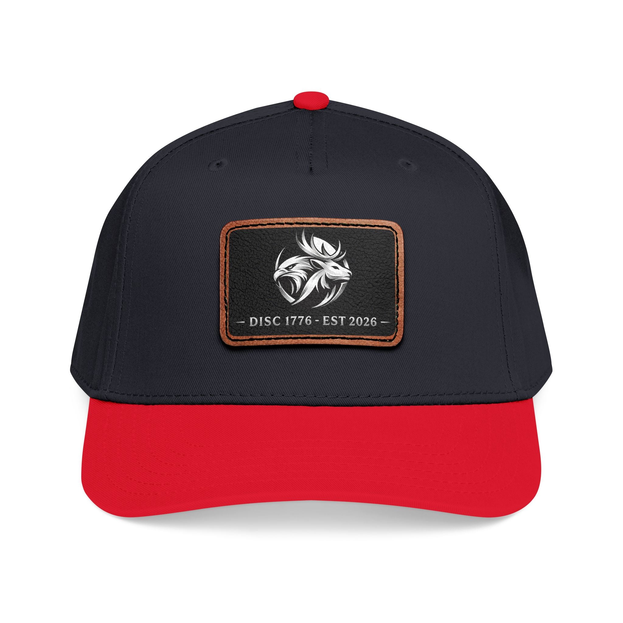 Mid Profile Baseball Cap with Leather Patch (Rectangle)