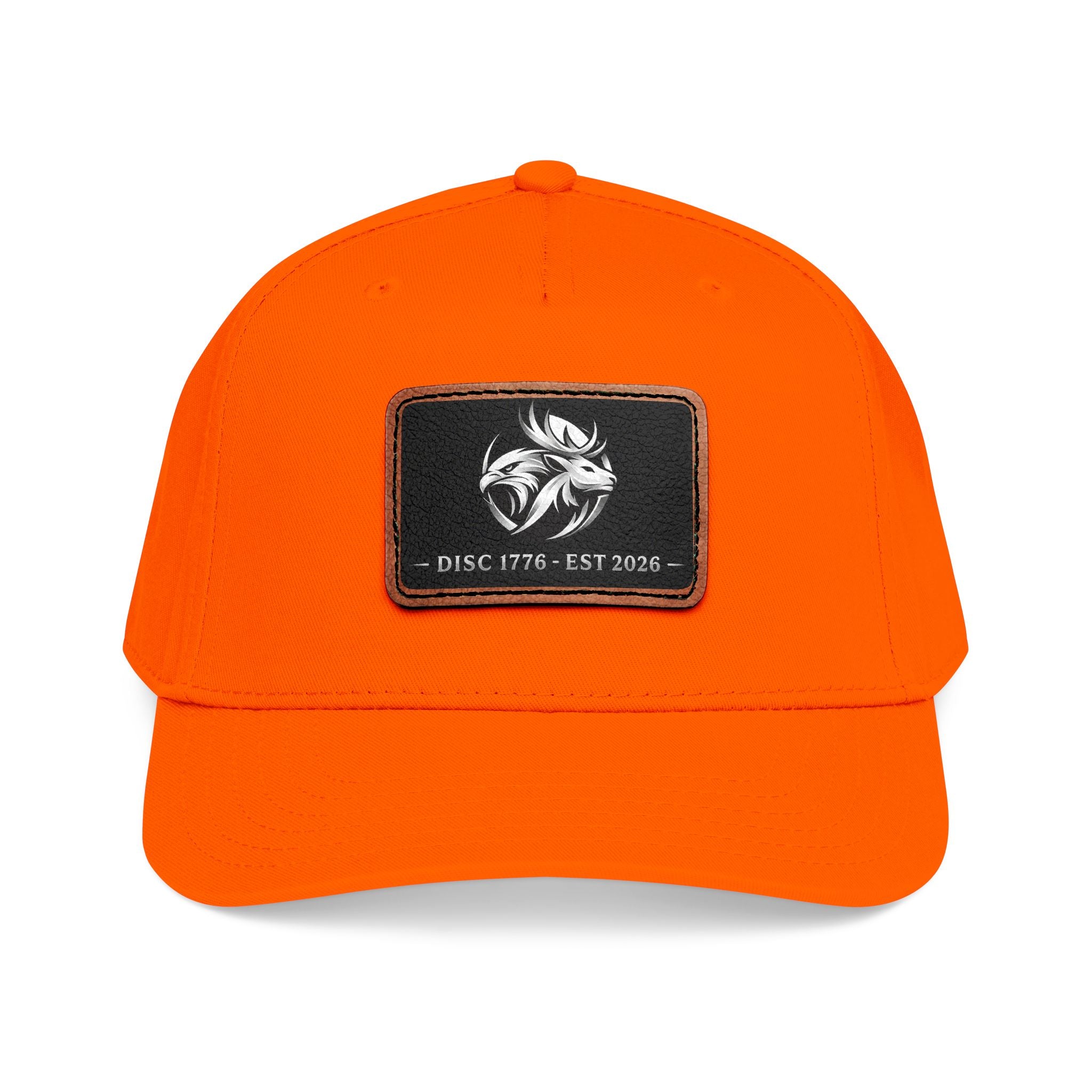 Mid Profile Baseball Cap with Leather Patch (Rectangle)