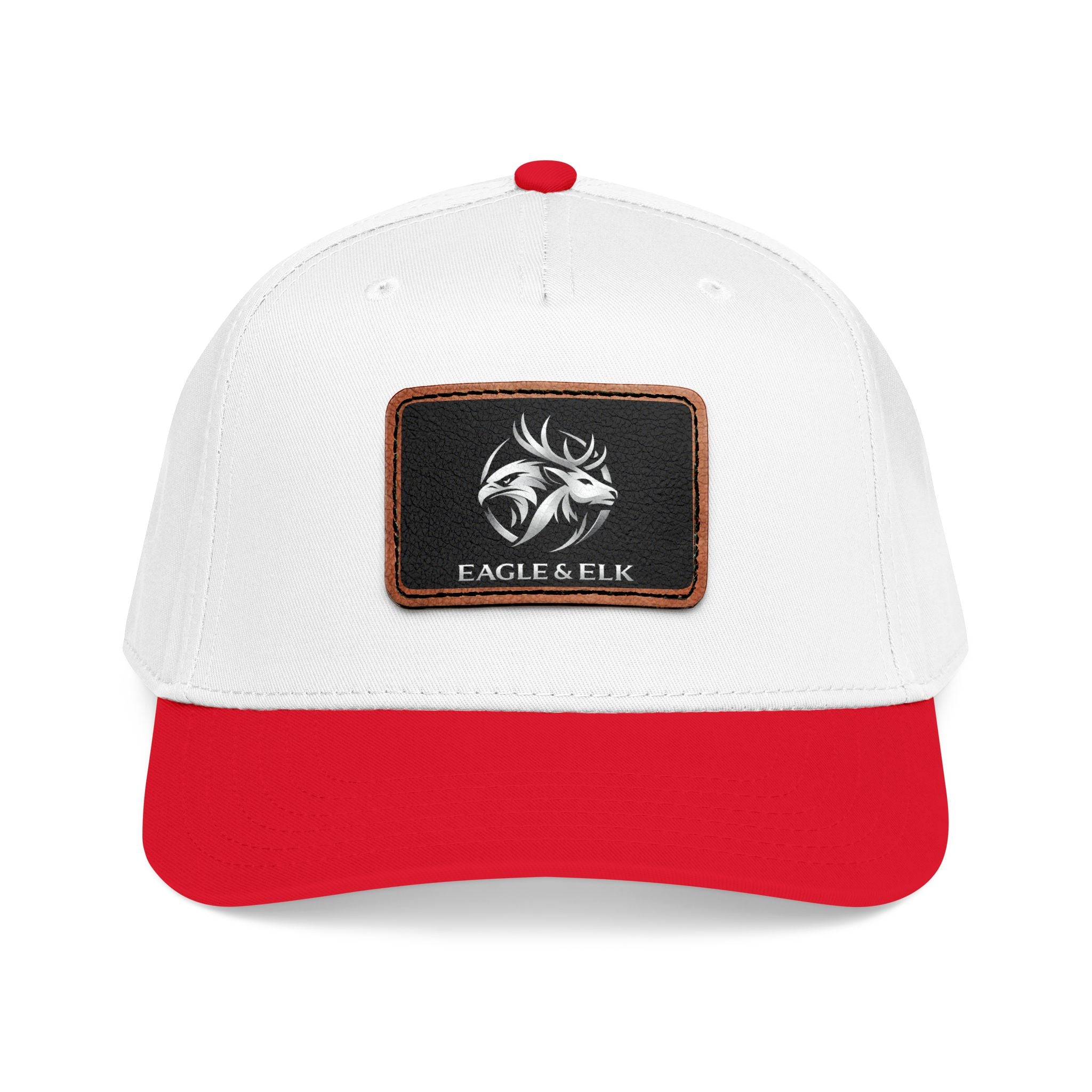 Eagles & Elk Leather Patch Baseball Cap | Two-Tone Mid Profile