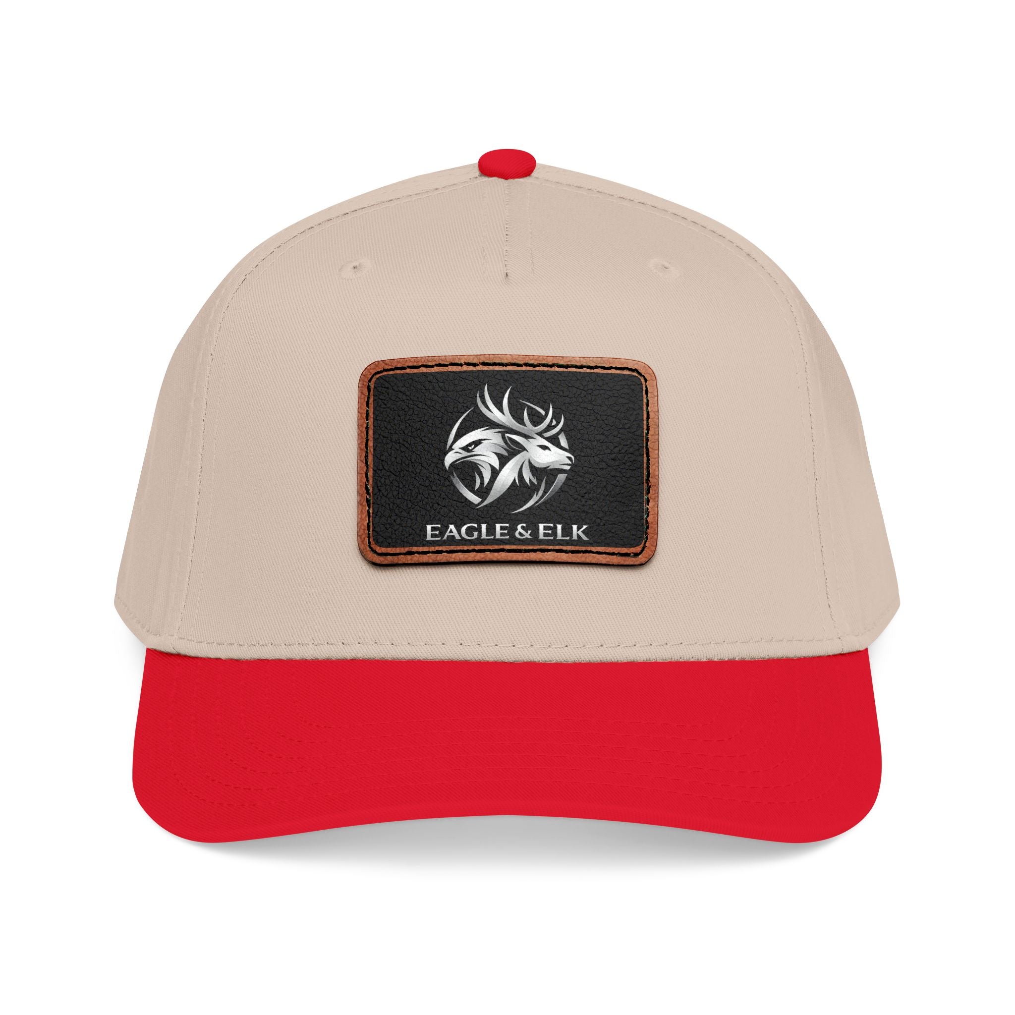 Eagles & Elk Leather Patch Baseball Cap | Two-Tone Mid Profile