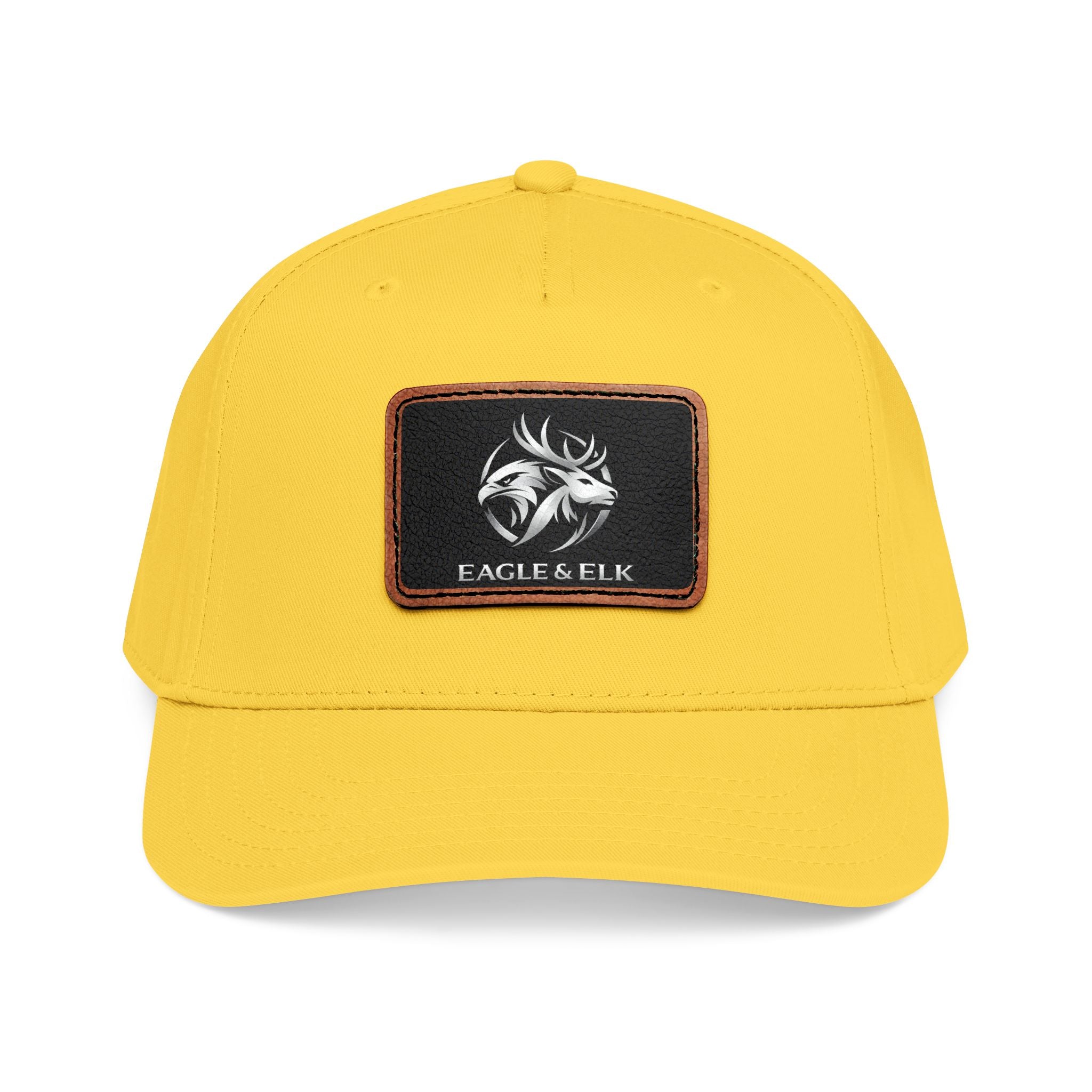 Eagles & Elk Leather Patch Baseball Cap | Two-Tone Mid Profile