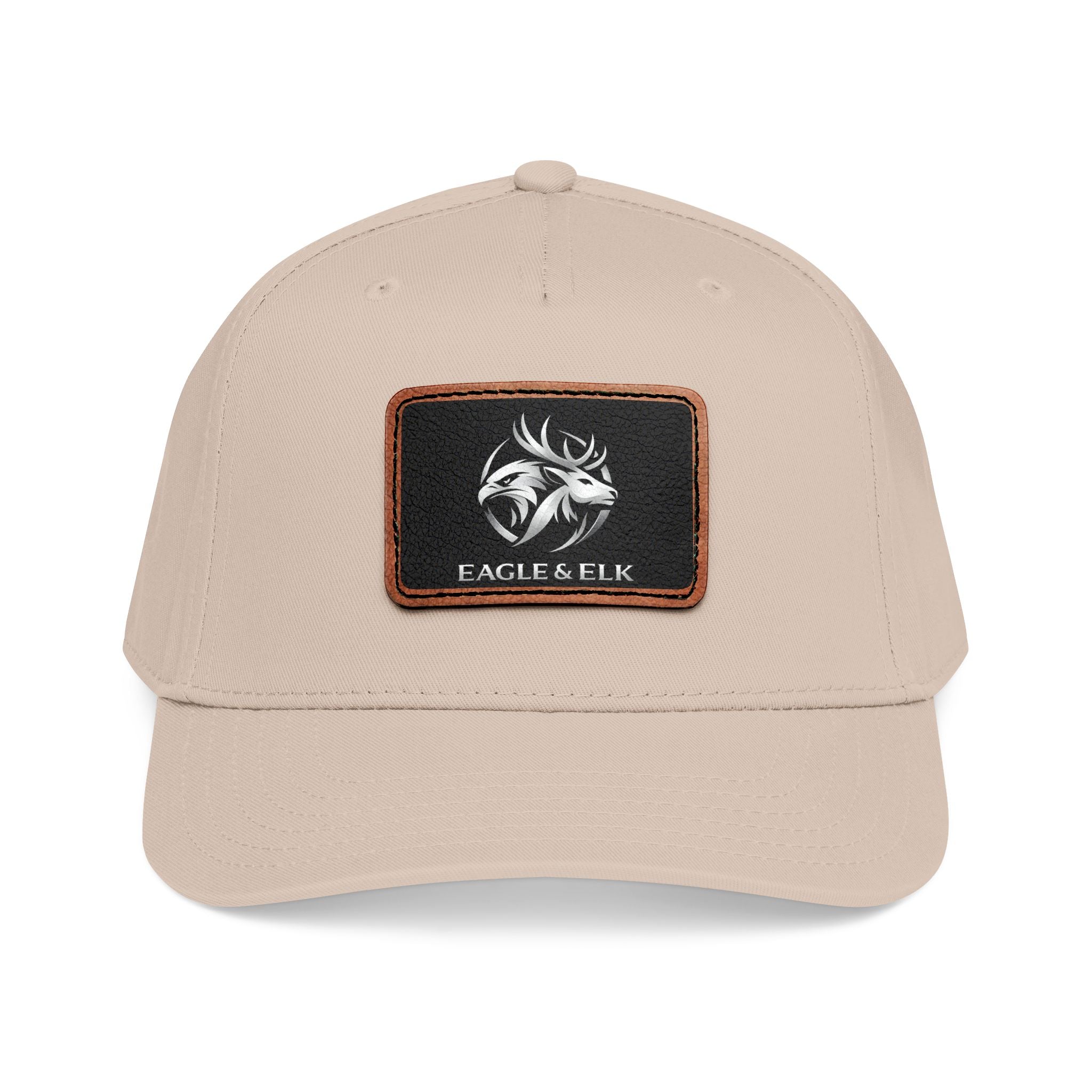 Eagles & Elk Leather Patch Baseball Cap | Two-Tone Mid Profile