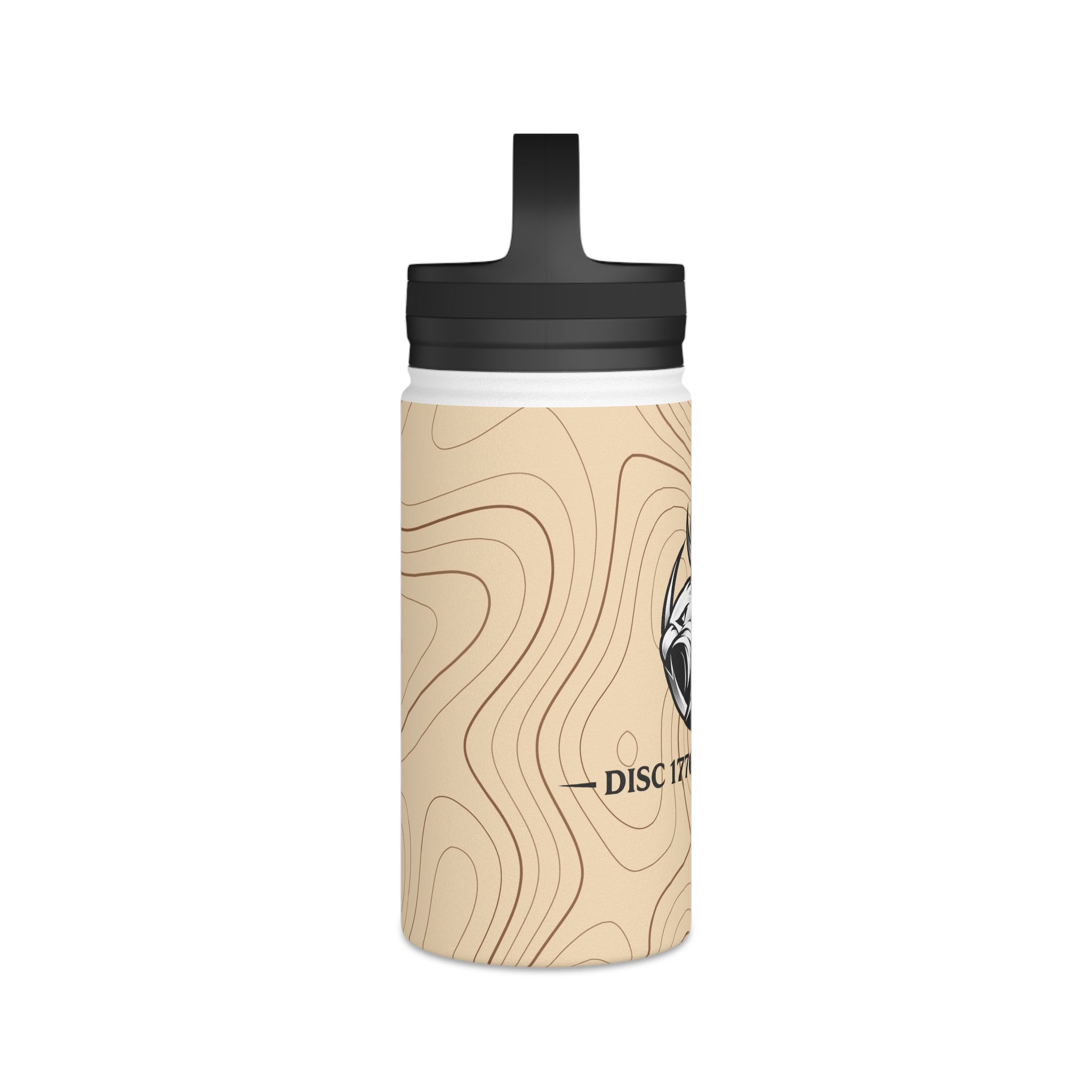 "Map" Stainless Steel Water Bottle, Handle Lid