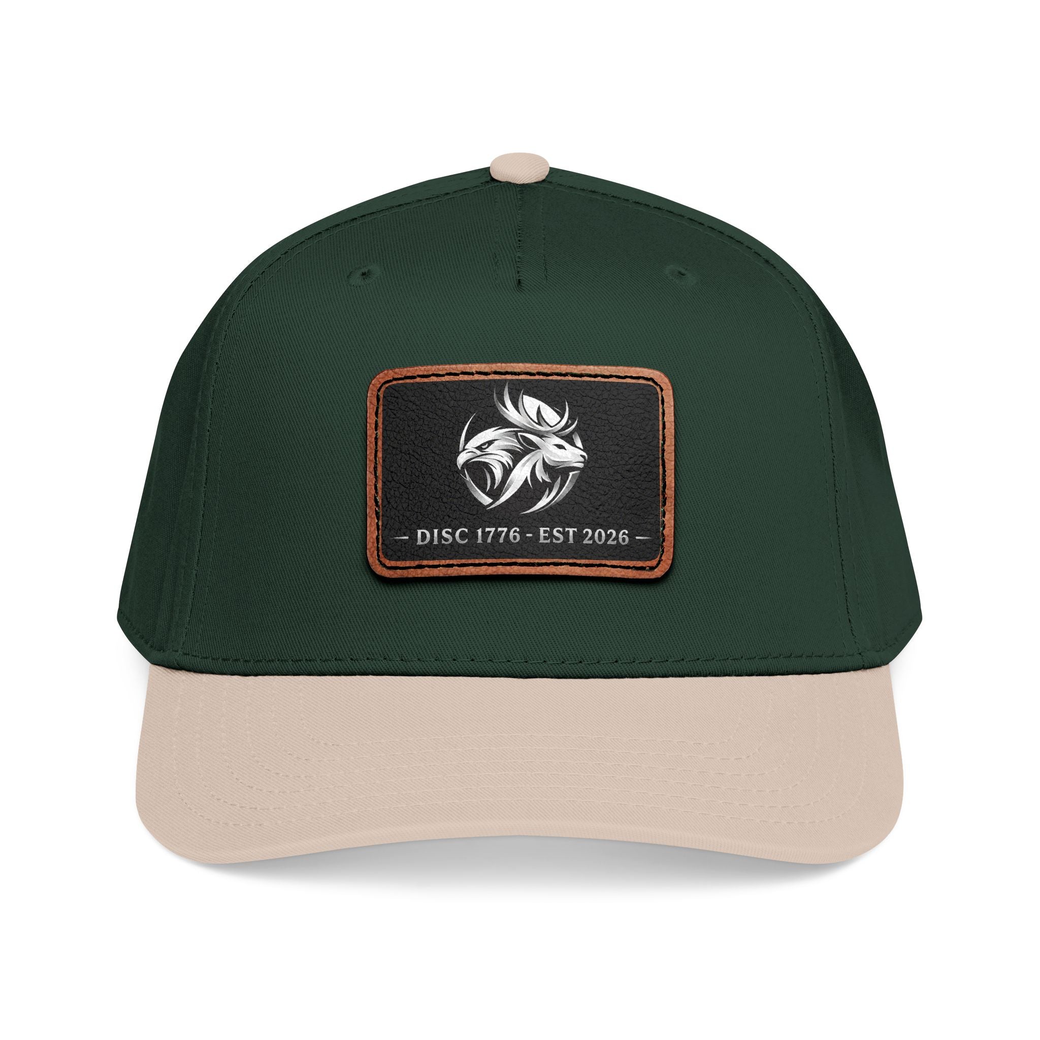 Mid Profile Baseball Cap with Leather Patch (Rectangle)