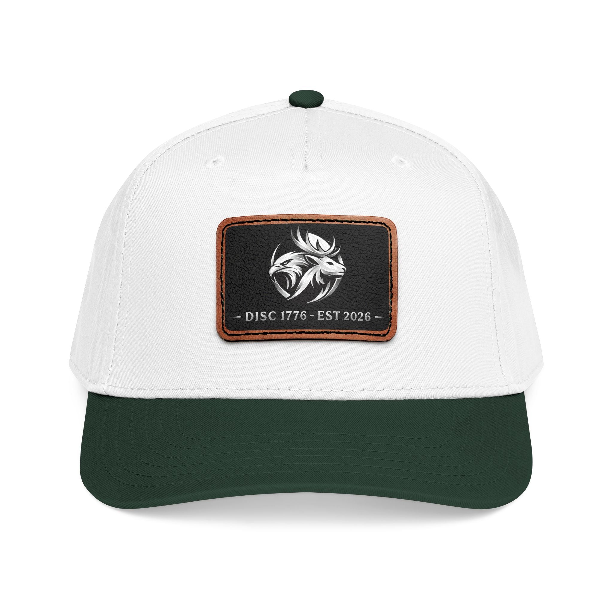 Mid Profile Baseball Cap with Leather Patch (Rectangle)